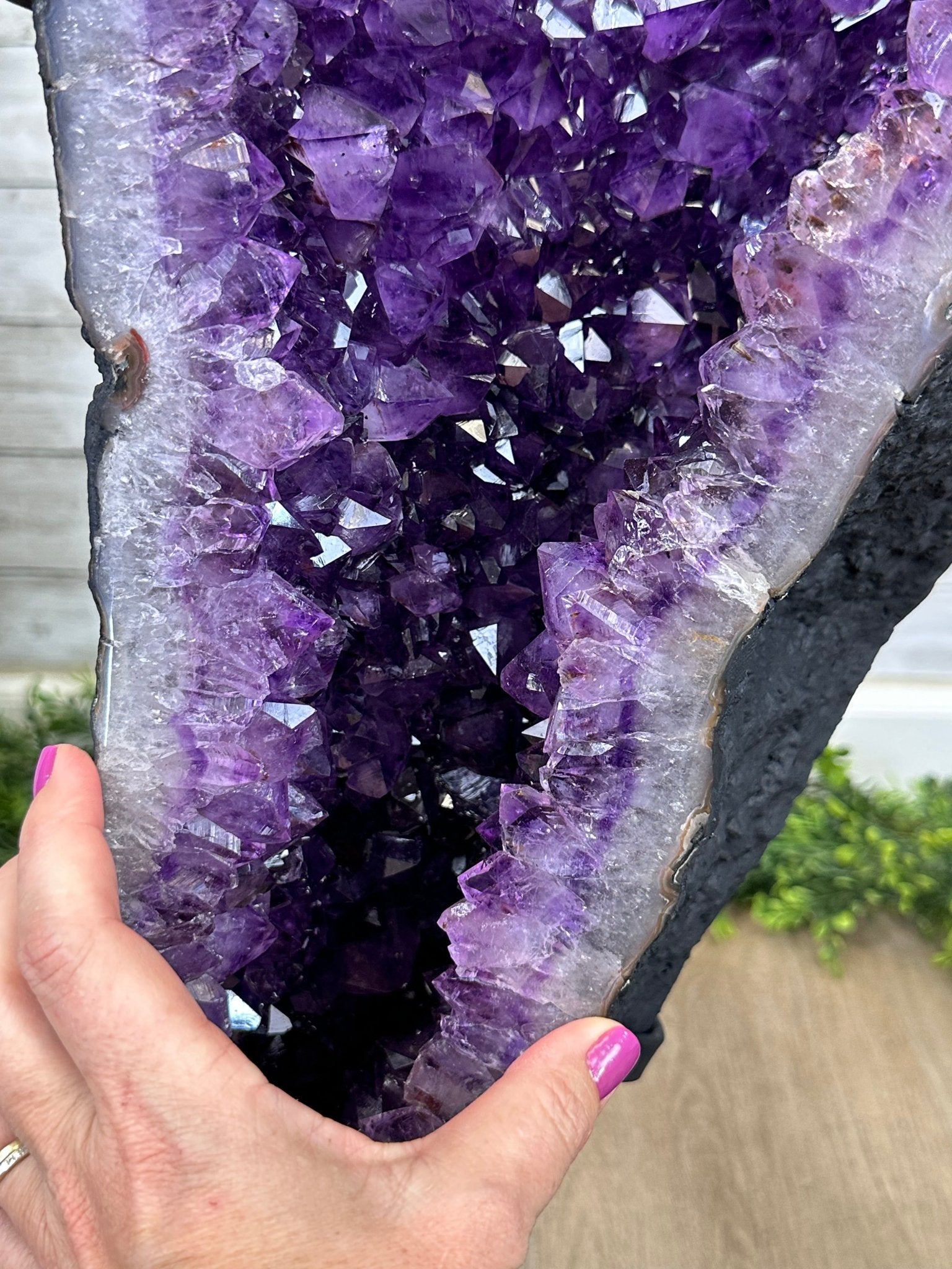 Extra Plus Quality Amethyst Wings on a Metal Stand, 178 lbs, 36" Tall #5493-0040 - Brazil GemsBrazil GemsExtra Plus Quality Amethyst Wings on a Metal Stand, 178 lbs, 36" Tall #5493-0040Amethyst Butterfly Wings5493-0040