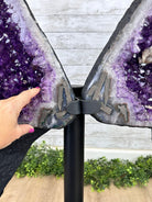 Extra Plus Quality Amethyst Wings on a Metal Stand, 178 lbs, 36" Tall #5493-0040 - Brazil GemsBrazil GemsExtra Plus Quality Amethyst Wings on a Metal Stand, 178 lbs, 36" Tall #5493-0040Amethyst Butterfly Wings5493-0040