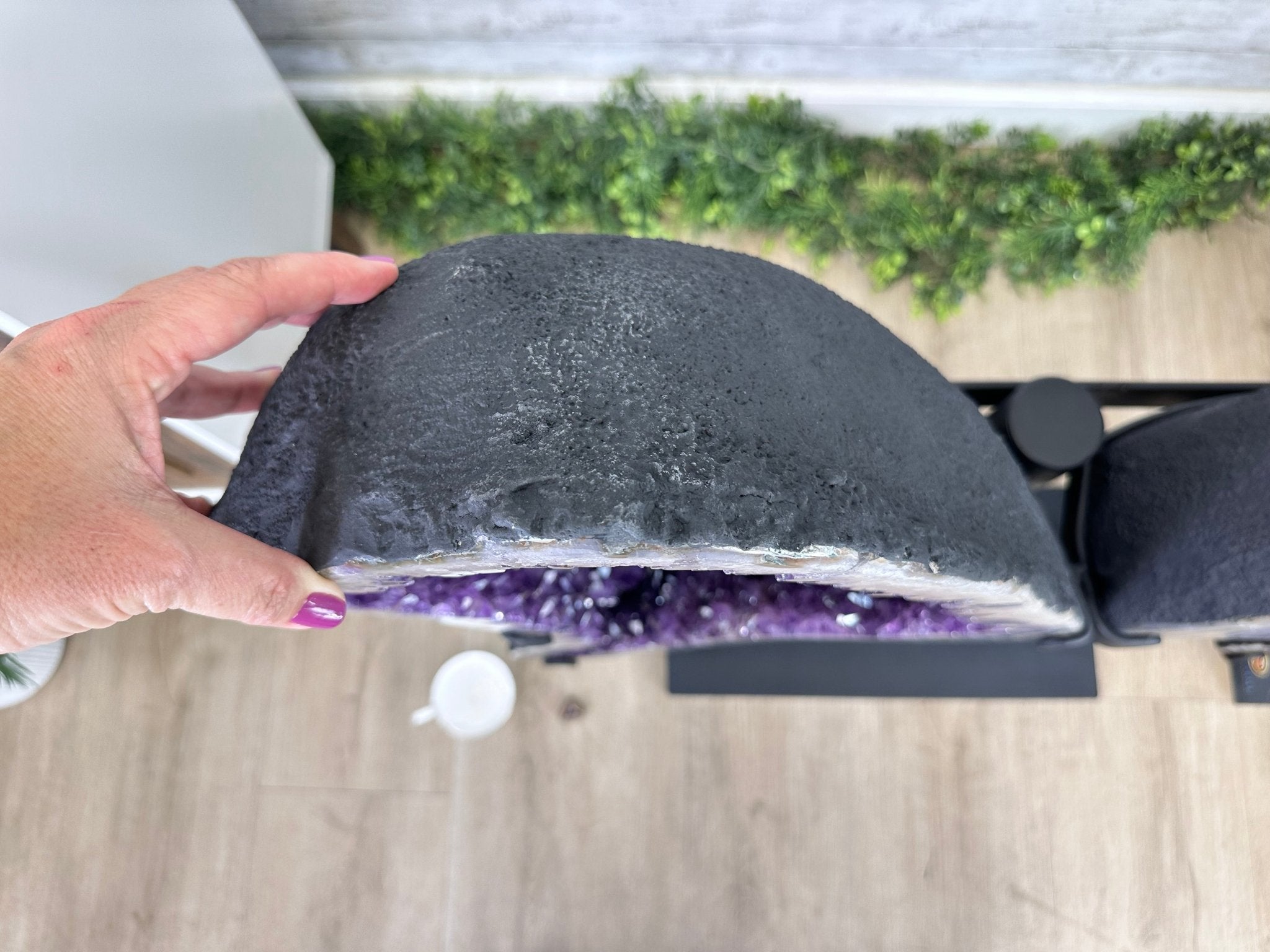 Extra Plus Quality Amethyst Wings on a Metal Stand, 178 lbs, 36" Tall #5493-0040 - Brazil GemsBrazil GemsExtra Plus Quality Amethyst Wings on a Metal Stand, 178 lbs, 36" Tall #5493-0040Amethyst Butterfly Wings5493-0040