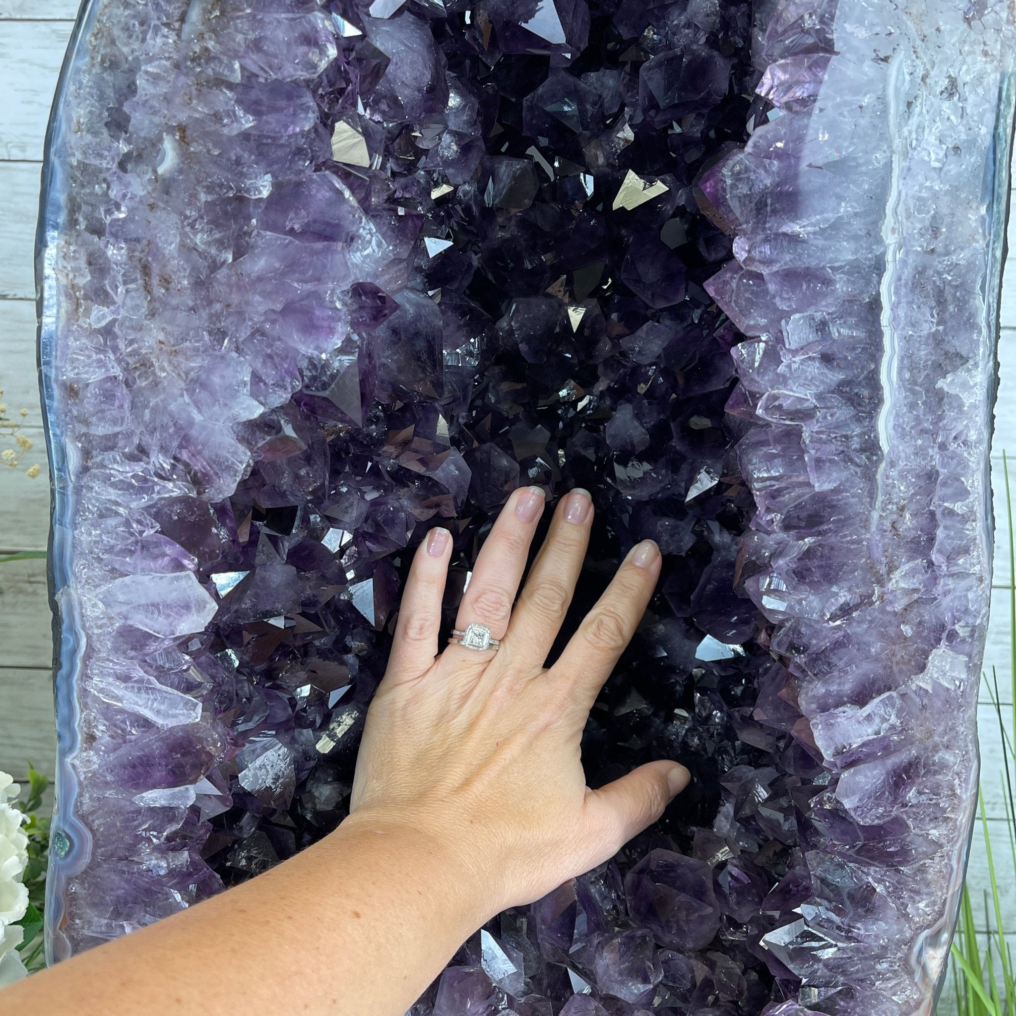 Extra Plus Quality Brazilian Amethyst Cathedral, 105.8 lbs & 23.75” tall Model #5601-0541 by Brazil Gems - Brazil GemsBrazil GemsExtra Plus Quality Brazilian Amethyst Cathedral, 105.8 lbs & 23.75” tall Model #5601-0541 by Brazil GemsCathedrals5601-0541