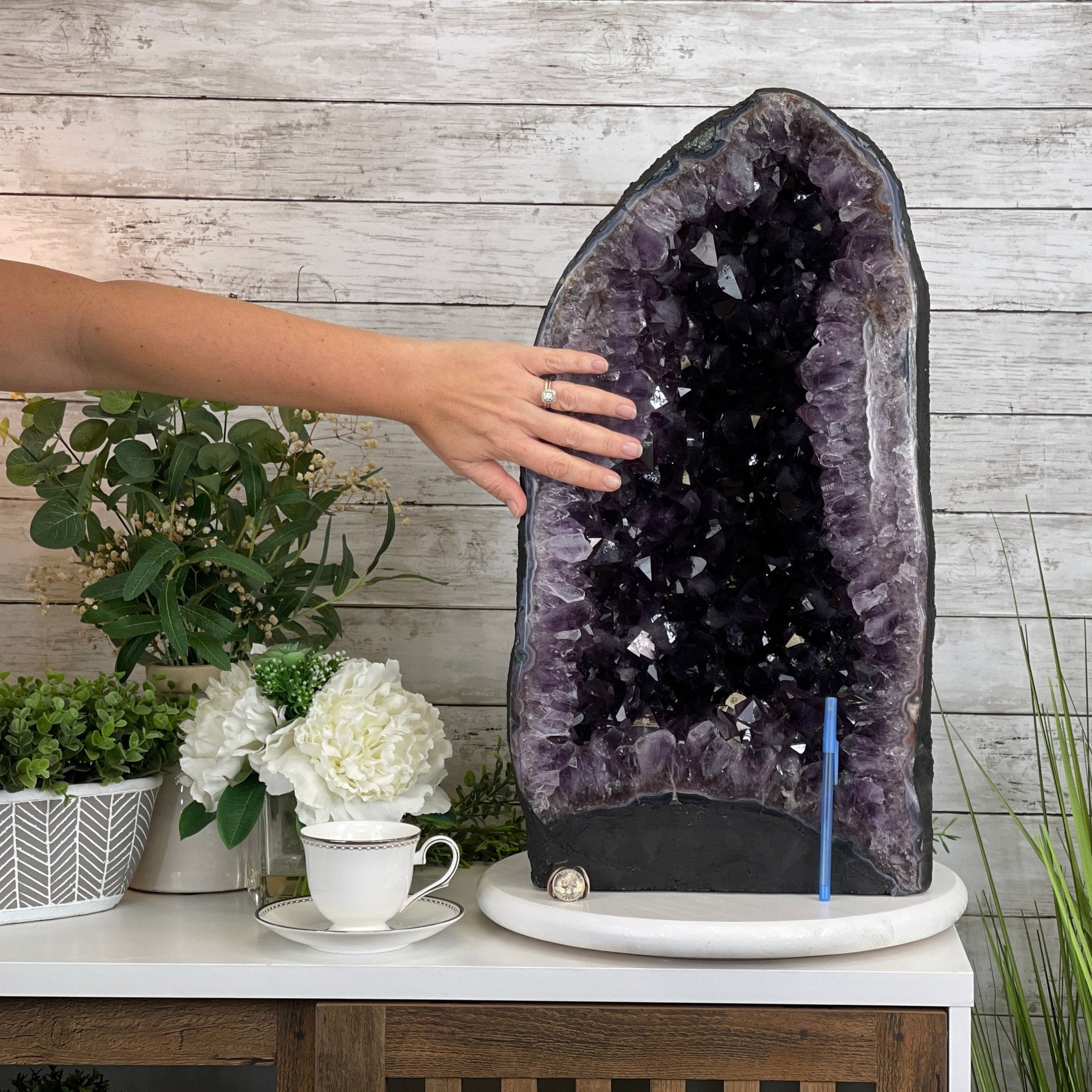 Extra Plus Quality Brazilian Amethyst Cathedral, 105.8 lbs & 23.75” tall Model #5601-0541 by Brazil Gems - Brazil GemsBrazil GemsExtra Plus Quality Brazilian Amethyst Cathedral, 105.8 lbs & 23.75” tall Model #5601-0541 by Brazil GemsCathedrals5601-0541