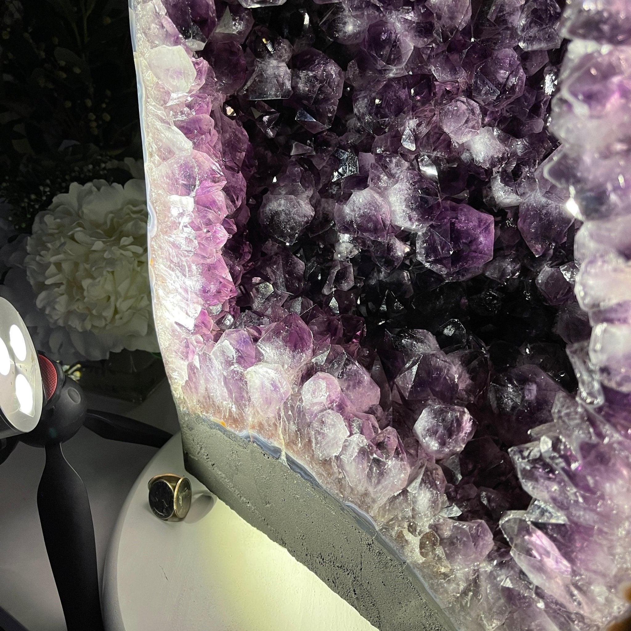 Extra Plus Quality Brazilian Amethyst Cathedral, 105.8 lbs & 23.75” tall Model #5601-0541 by Brazil Gems - Brazil GemsBrazil GemsExtra Plus Quality Brazilian Amethyst Cathedral, 105.8 lbs & 23.75” tall Model #5601-0541 by Brazil GemsCathedrals5601-0541