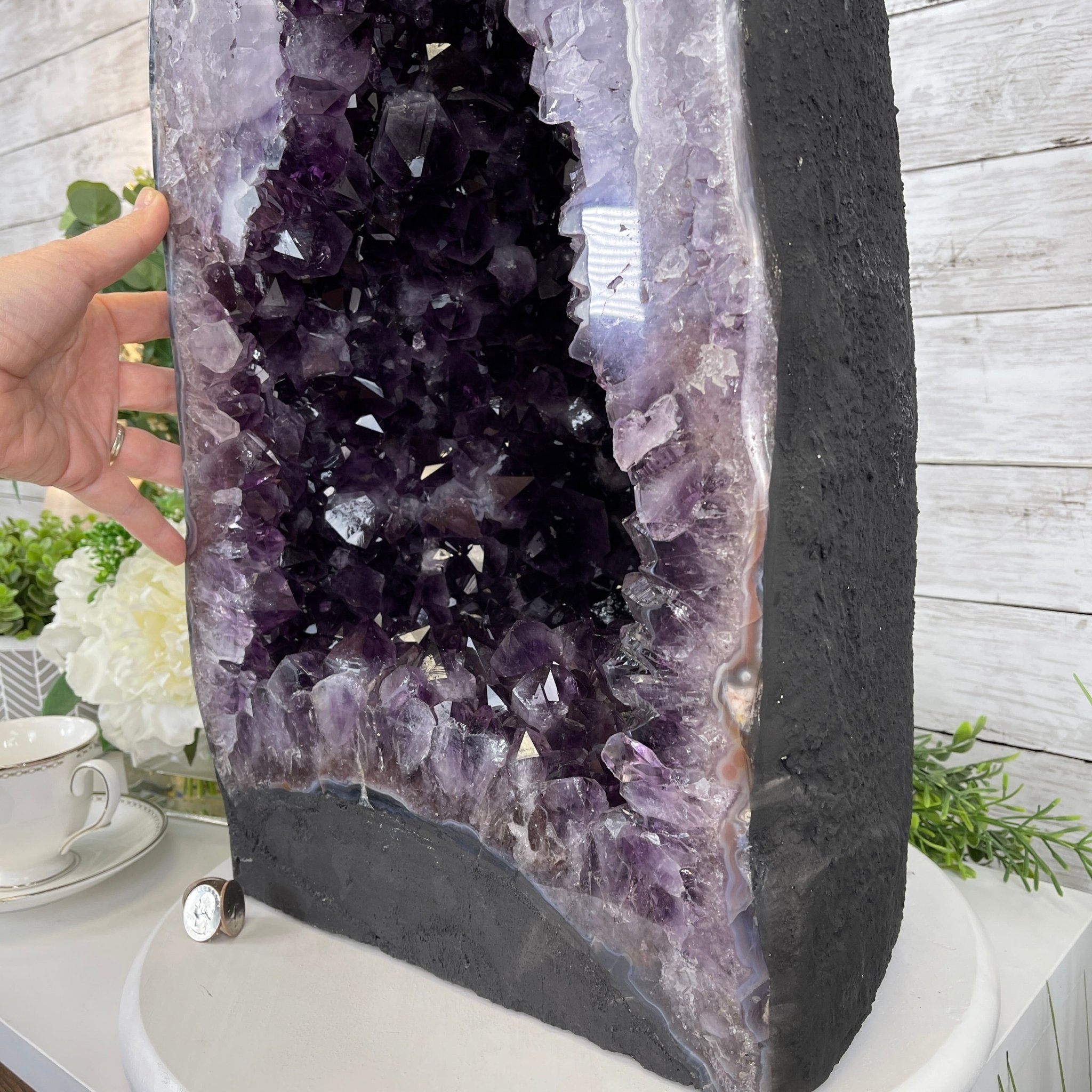 Extra Plus Quality Brazilian Amethyst Cathedral, 105.8 lbs & 23.75” tall Model #5601-0541 by Brazil Gems - Brazil GemsBrazil GemsExtra Plus Quality Brazilian Amethyst Cathedral, 105.8 lbs & 23.75” tall Model #5601-0541 by Brazil GemsCathedrals5601-0541