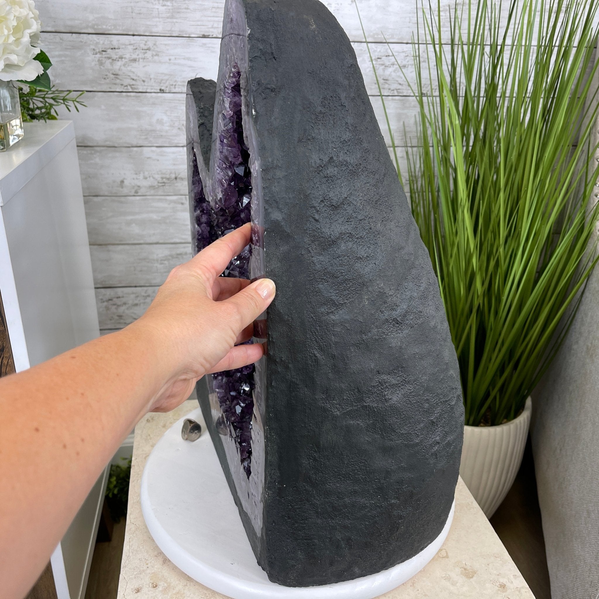 Extra Plus Quality Brazilian Amethyst Cathedral, 108.9 lbs & 20.75” tall #5601-0591 by Brazil Gems - Brazil GemsBrazil GemsExtra Plus Quality Brazilian Amethyst Cathedral, 108.9 lbs & 20.75” tall #5601-0591 by Brazil GemsCathedrals5601-0591