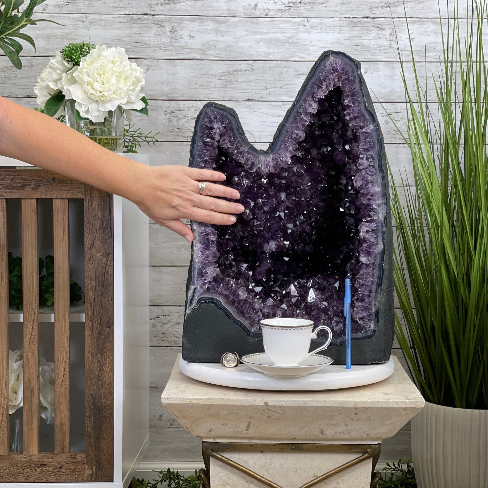 Extra Plus Quality Brazilian Amethyst Cathedral, 108.9 lbs & 20.75” tall #5601-0591 by Brazil Gems - Brazil GemsBrazil GemsExtra Plus Quality Brazilian Amethyst Cathedral, 108.9 lbs & 20.75” tall #5601-0591 by Brazil GemsCathedrals5601-0591