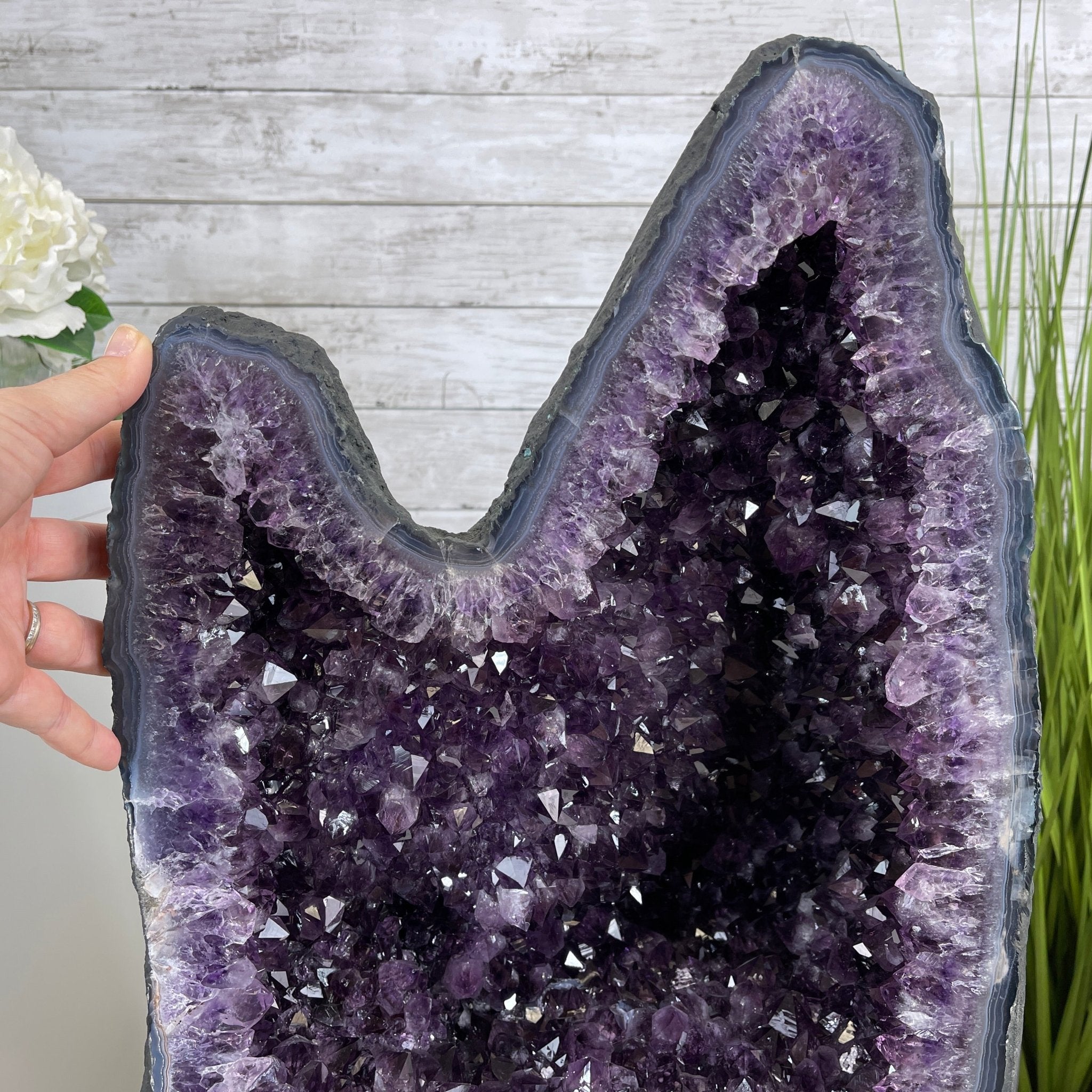 Extra Plus Quality Brazilian Amethyst Cathedral, 108.9 lbs & 20.75” tall #5601-0591 by Brazil Gems - Brazil GemsBrazil GemsExtra Plus Quality Brazilian Amethyst Cathedral, 108.9 lbs & 20.75” tall #5601-0591 by Brazil GemsCathedrals5601-0591