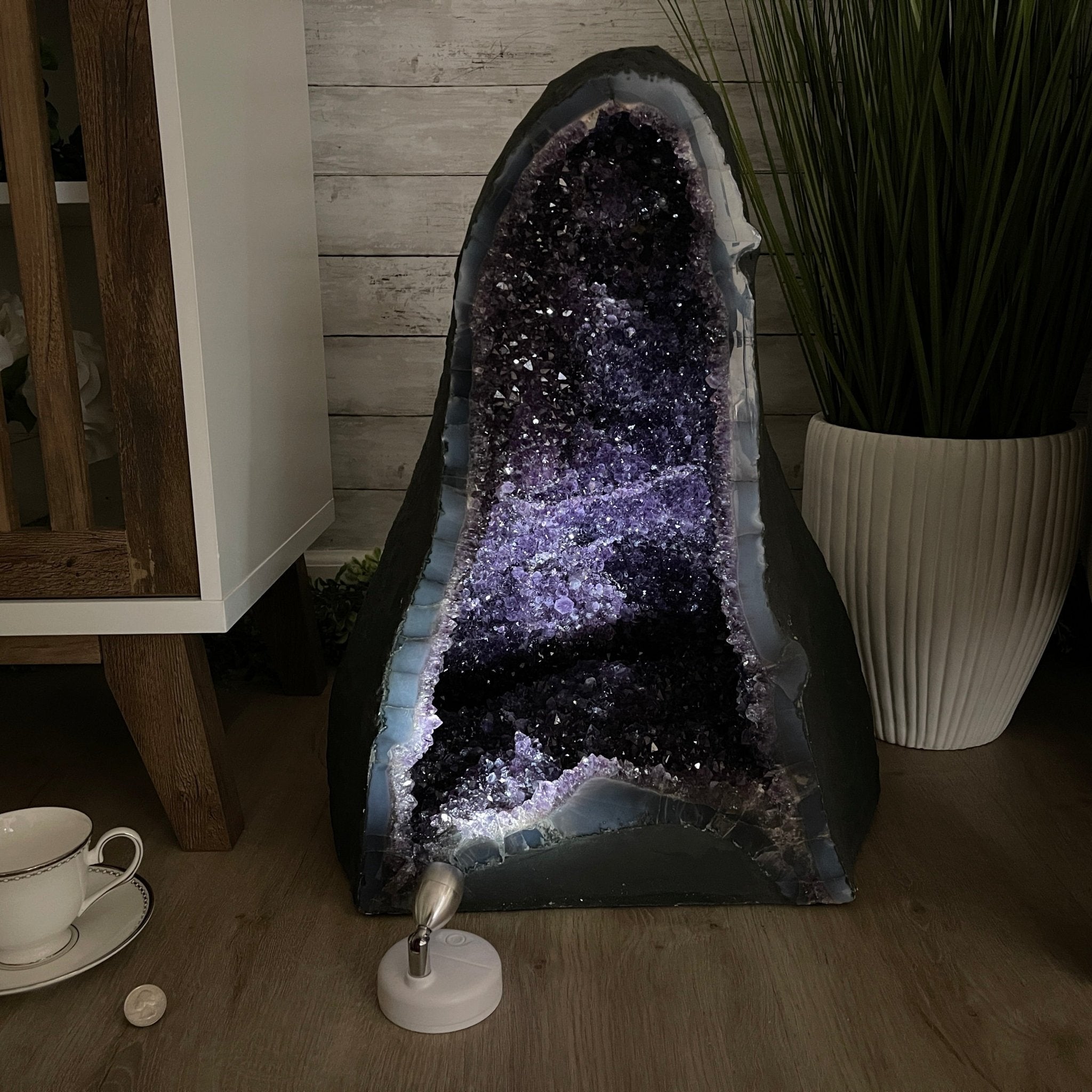 Extra Plus Quality Brazilian Amethyst Cathedral, 130.9 lbs & 22.3” tall Model #5601-0571 by Brazil Gems - Brazil GemsBrazil GemsExtra Plus Quality Brazilian Amethyst Cathedral, 130.9 lbs & 22.3” tall Model #5601-0571 by Brazil GemsCathedrals5601-0571