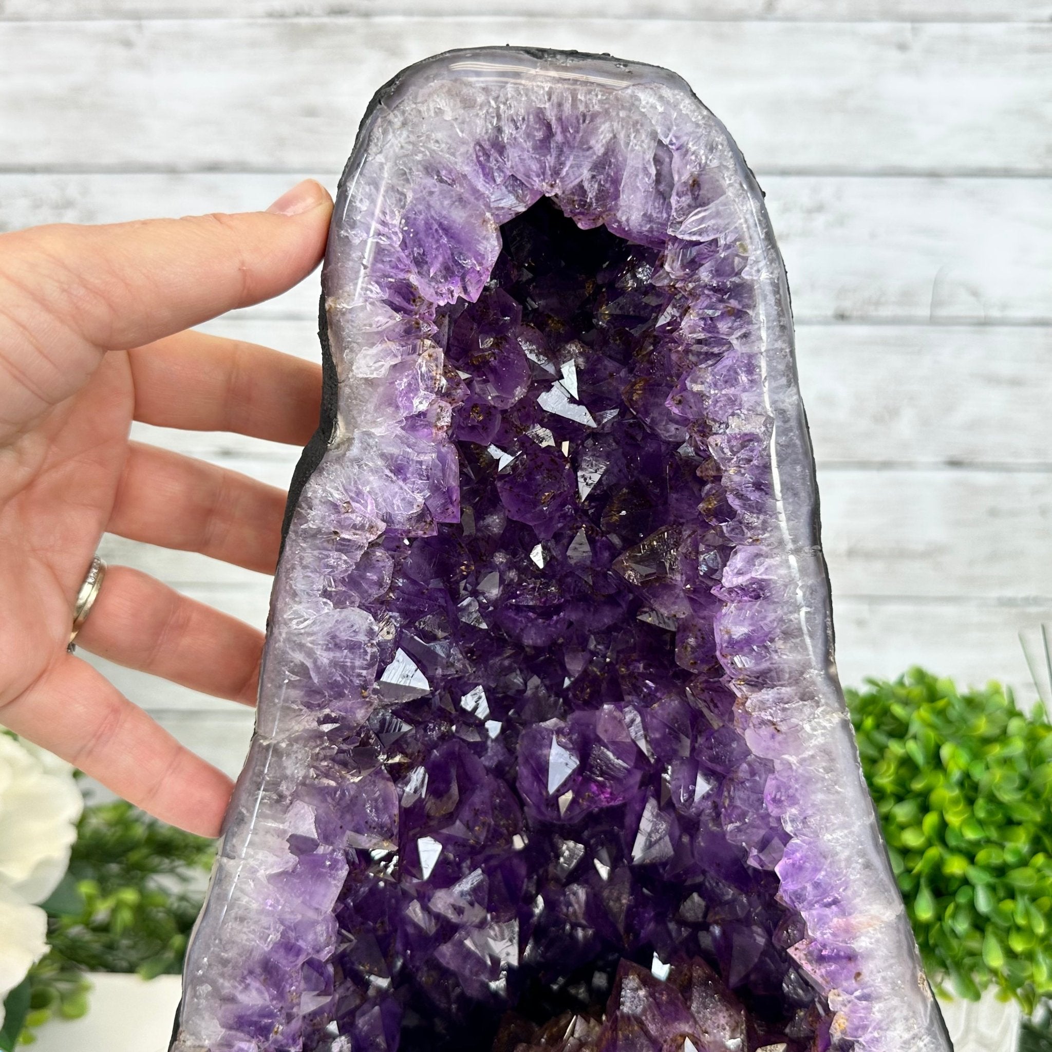 Extra Plus Quality Brazilian Amethyst Cathedral, 19.3 lbs & 13.25" Tall, Model #5601-1076 by Brazil Gems - Brazil GemsBrazil GemsExtra Plus Quality Brazilian Amethyst Cathedral, 19.3 lbs & 13.25" Tall, Model #5601-1076 by Brazil GemsCathedrals5601-1076