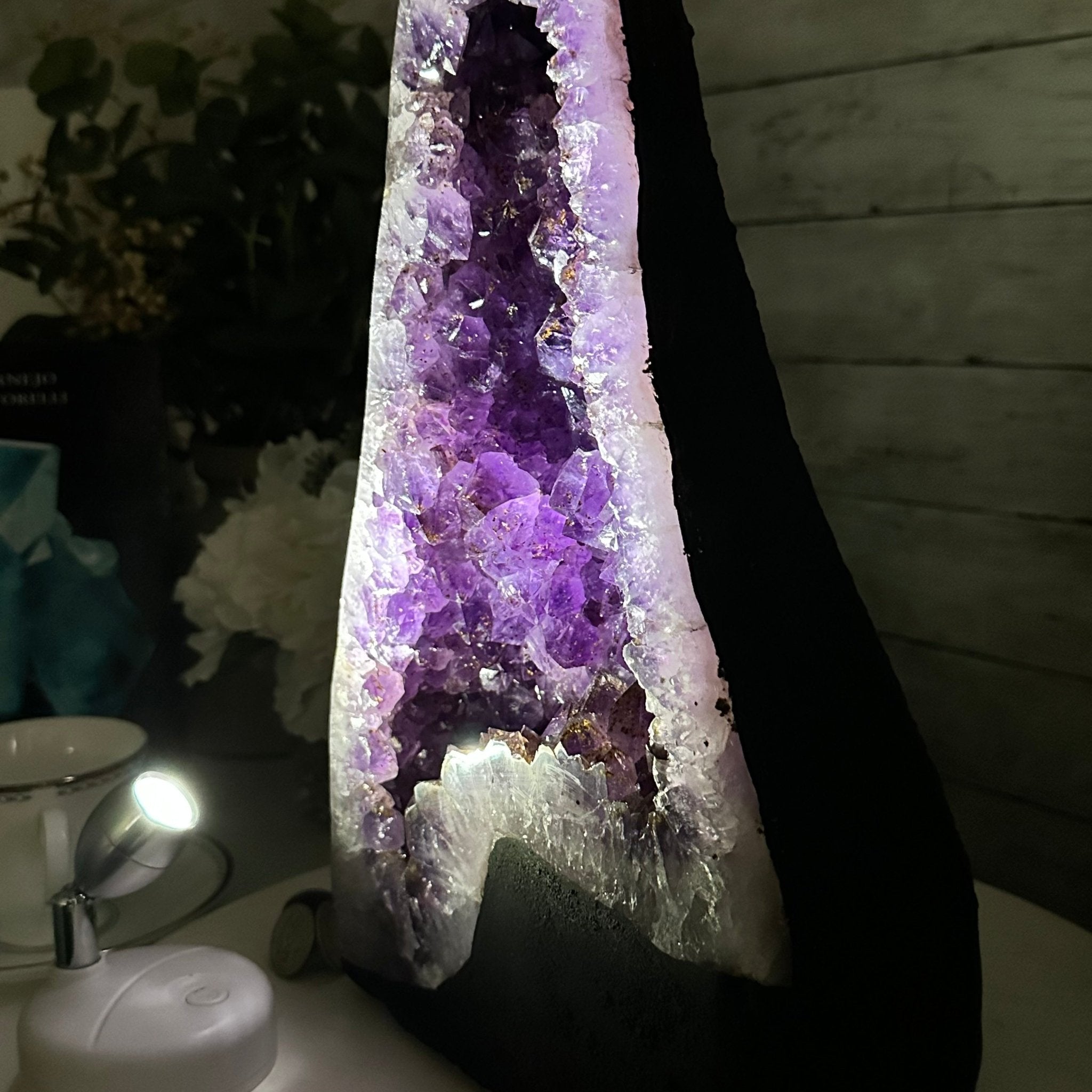 Extra Plus Quality Brazilian Amethyst Cathedral, 19.3 lbs & 13.25" Tall, Model #5601-1076 by Brazil Gems - Brazil GemsBrazil GemsExtra Plus Quality Brazilian Amethyst Cathedral, 19.3 lbs & 13.25" Tall, Model #5601-1076 by Brazil GemsCathedrals5601-1076