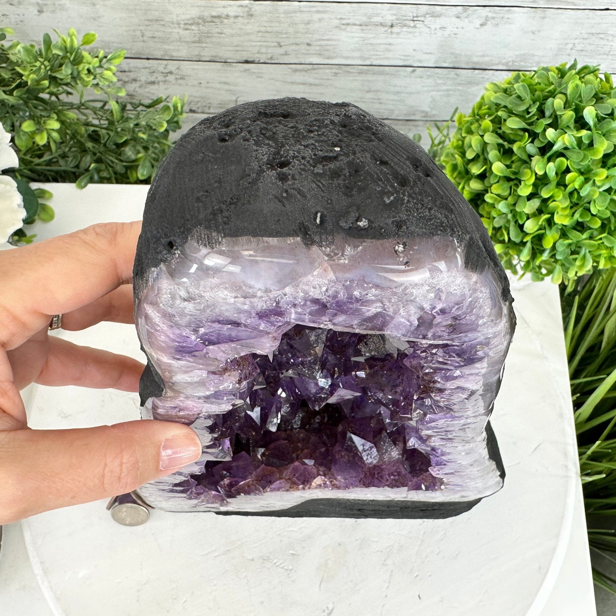 Extra Plus Quality Brazilian Amethyst Cathedral, 19.3 lbs & 13.25" Tall, Model #5601-1076 by Brazil Gems - Brazil GemsBrazil GemsExtra Plus Quality Brazilian Amethyst Cathedral, 19.3 lbs & 13.25" Tall, Model #5601-1076 by Brazil GemsCathedrals5601-1076