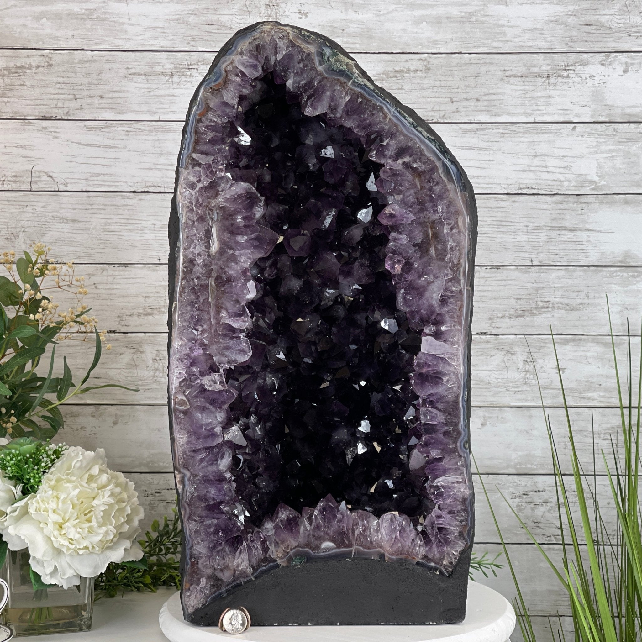 Extra Plus Quality Brazilian Amethyst Cathedral, 24” tall & 107.7 lbs #5601-0542 by Brazil Gems - Brazil GemsBrazil GemsExtra Plus Quality Brazilian Amethyst Cathedral, 24” tall & 107.7 lbs #5601-0542 by Brazil GemsCathedrals5601-0542