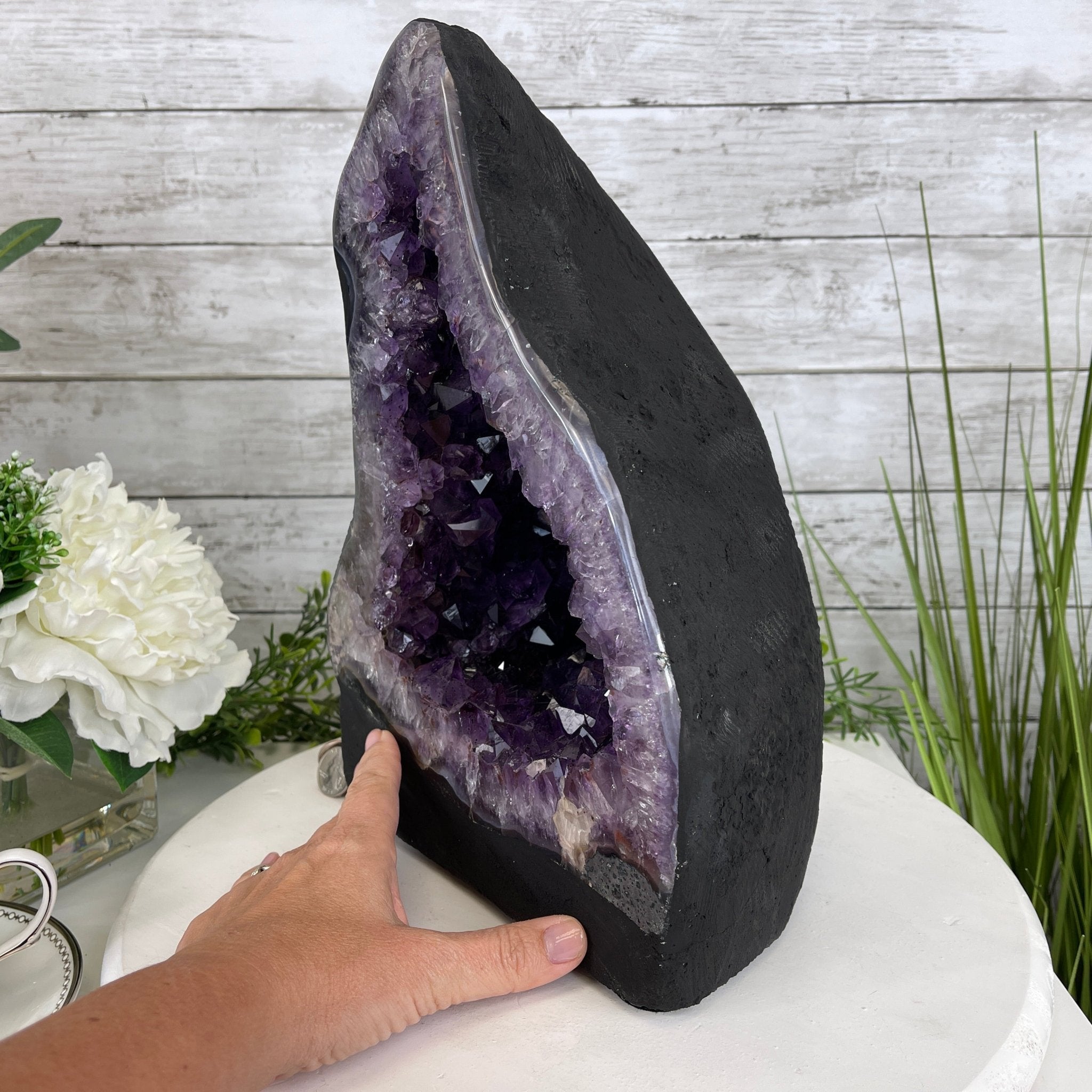 Extra Plus Quality Brazilian Amethyst Cathedral, 26.2 lbs & 13.25” tall Model #5601-1154 by Brazil Gems - Brazil GemsBrazil GemsExtra Plus Quality Brazilian Amethyst Cathedral, 26.2 lbs & 13.25” tall Model #5601-1154 by Brazil GemsCathedrals5601-1154