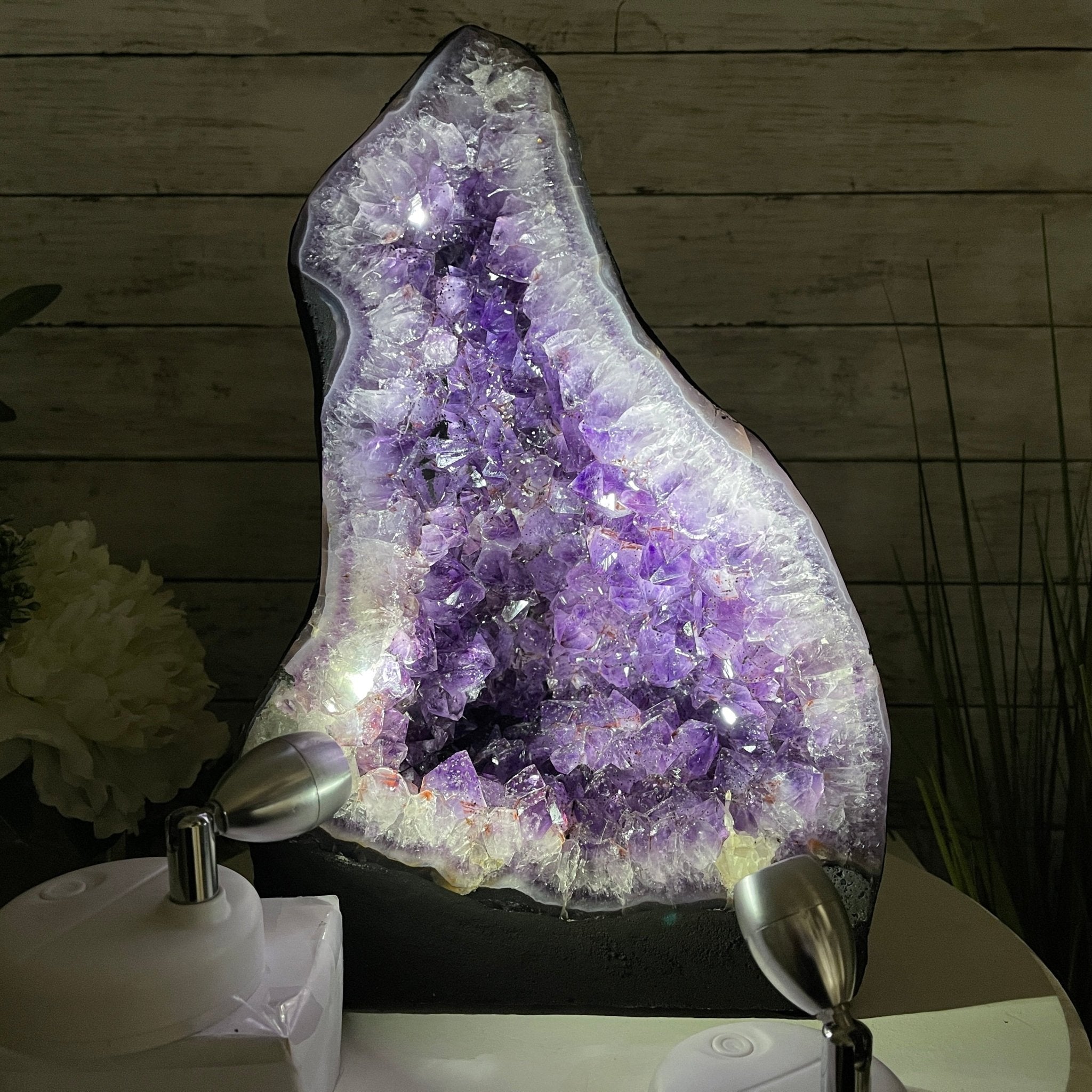 Extra Plus Quality Brazilian Amethyst Cathedral, 26.2 lbs & 13.25” tall Model #5601-1154 by Brazil Gems - Brazil GemsBrazil GemsExtra Plus Quality Brazilian Amethyst Cathedral, 26.2 lbs & 13.25” tall Model #5601-1154 by Brazil GemsCathedrals5601-1154