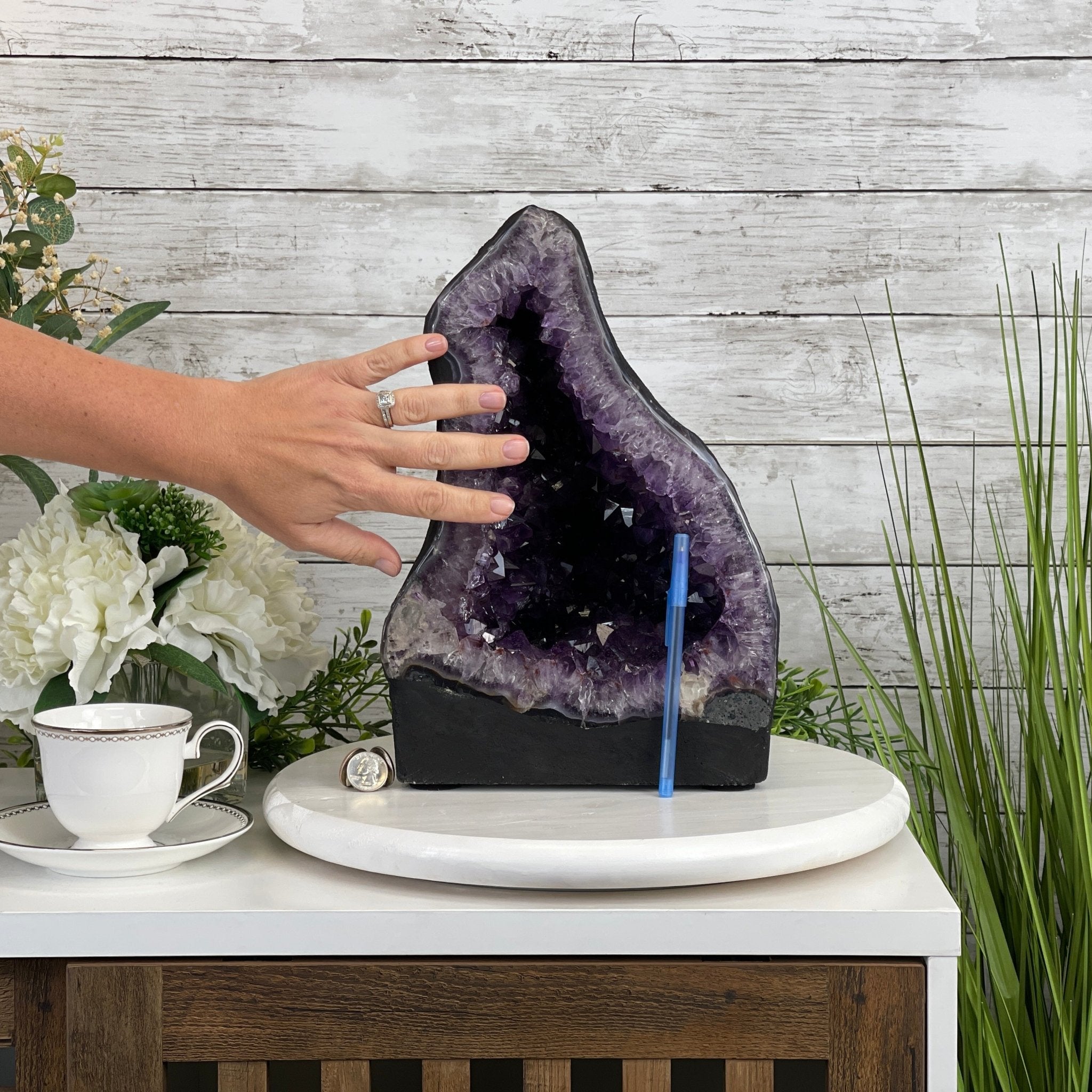 Extra Plus Quality Brazilian Amethyst Cathedral, 26.2 lbs & 13.25” tall Model #5601-1154 by Brazil Gems - Brazil GemsBrazil GemsExtra Plus Quality Brazilian Amethyst Cathedral, 26.2 lbs & 13.25” tall Model #5601-1154 by Brazil GemsCathedrals5601-1154