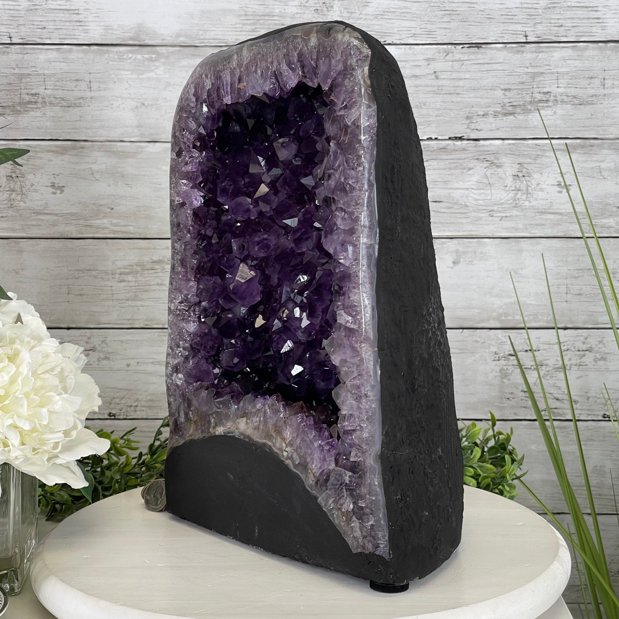 Extra Plus Quality Brazilian Amethyst Cathedral, 36.1 lbs & 14.25" Tall #5601-1043 by Brazil Gems - Brazil GemsBrazil GemsExtra Plus Quality Brazilian Amethyst Cathedral, 36.1 lbs & 14.25" Tall #5601-1043 by Brazil GemsCathedrals5601-1043