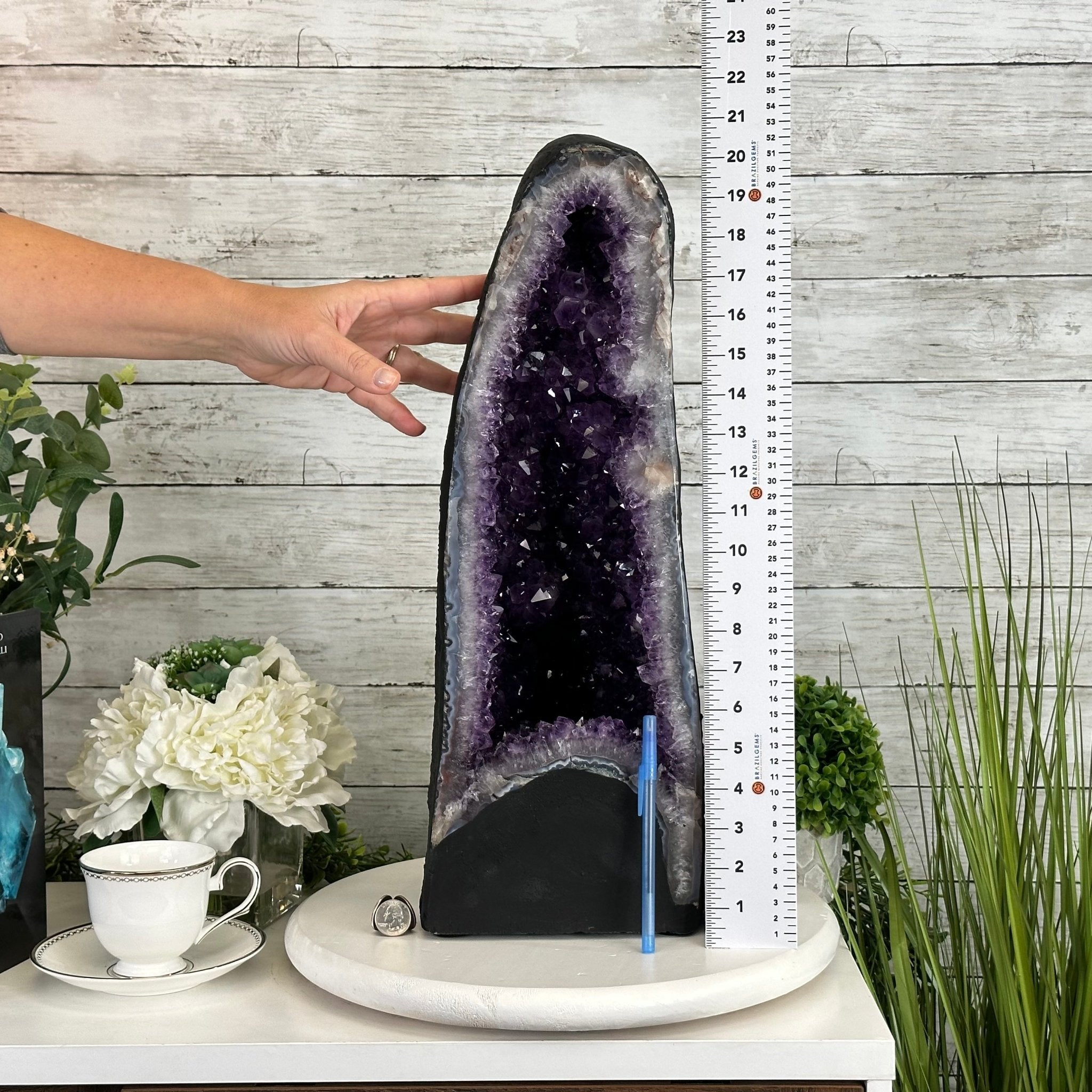 Extra Plus Quality Brazilian Amethyst Cathedral, 40.1 lbs & 20.6" Tall Model #5601-0848 by Brazil Gems - Brazil GemsBrazil GemsExtra Plus Quality Brazilian Amethyst Cathedral, 40.1 lbs & 20.6" Tall Model #5601-0848 by Brazil GemsCathedrals5601-0848
