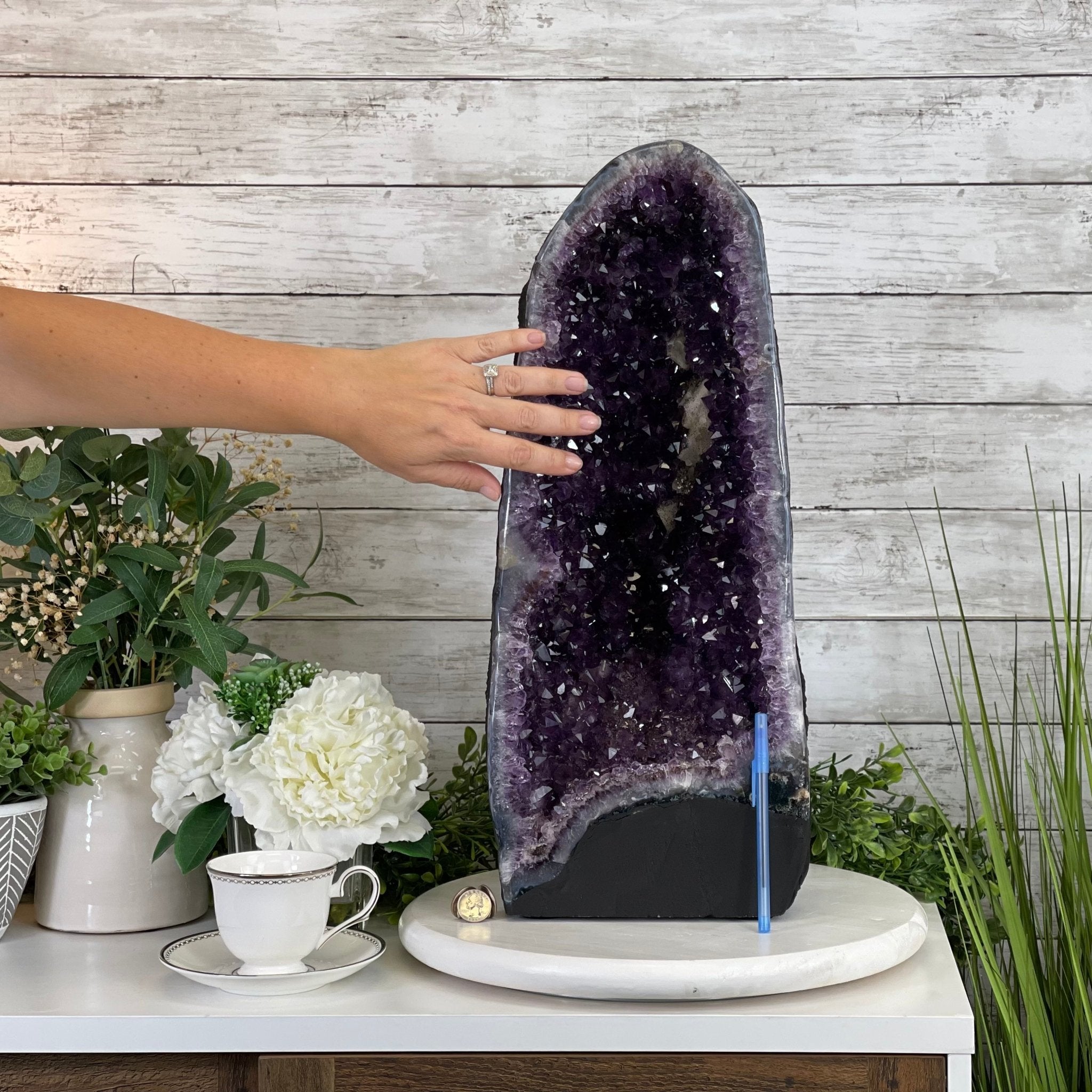 Extra Plus Quality Brazilian Amethyst Cathedral, 44.9 lbs & 21.5” tall Model #5601-1127 by Brazil Gems - Brazil GemsBrazil GemsExtra Plus Quality Brazilian Amethyst Cathedral, 44.9 lbs & 21.5” tall Model #5601-1127 by Brazil GemsCathedrals5601-1127