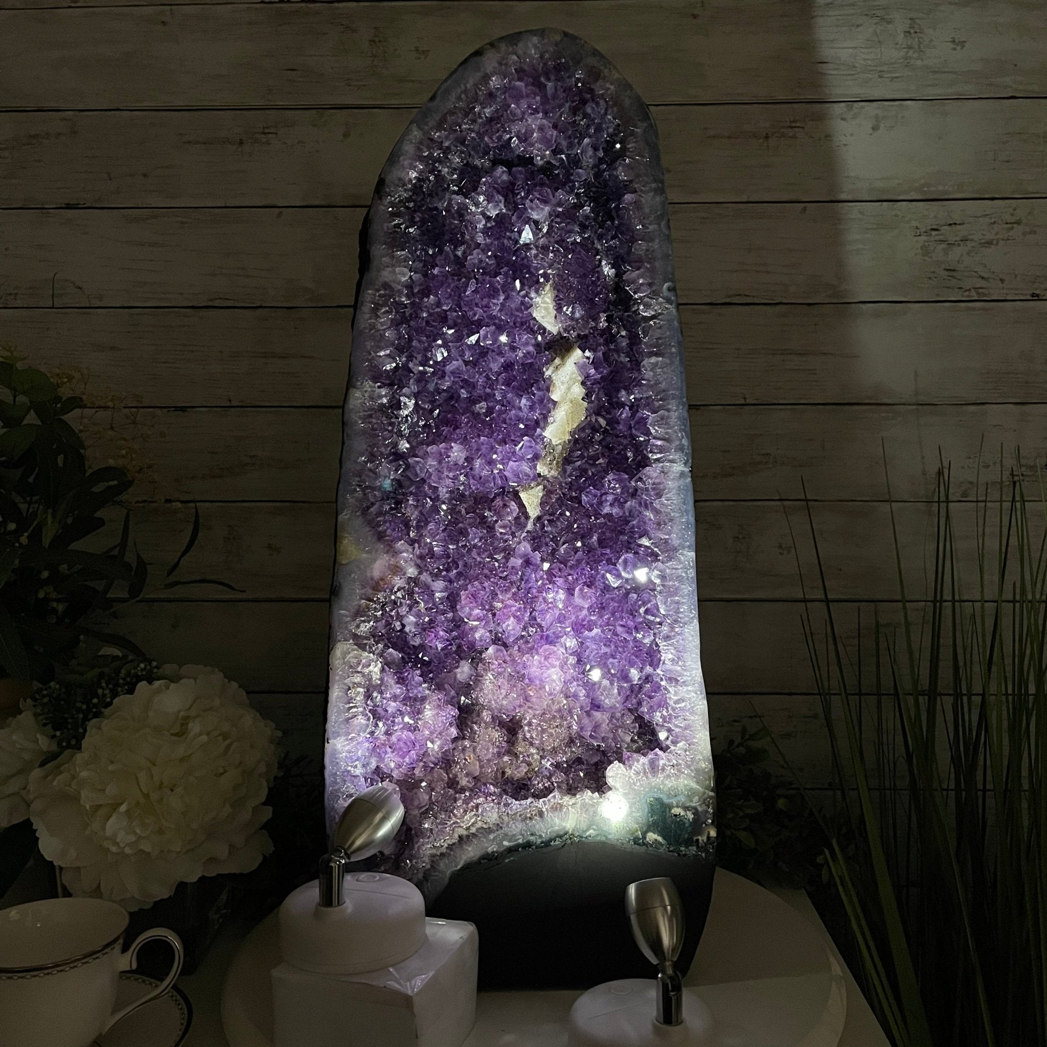 Extra Plus Quality Brazilian Amethyst Cathedral, 44.9 lbs & 21.5” tall Model #5601-1127 by Brazil Gems - Brazil GemsBrazil GemsExtra Plus Quality Brazilian Amethyst Cathedral, 44.9 lbs & 21.5” tall Model #5601-1127 by Brazil GemsCathedrals5601-1127