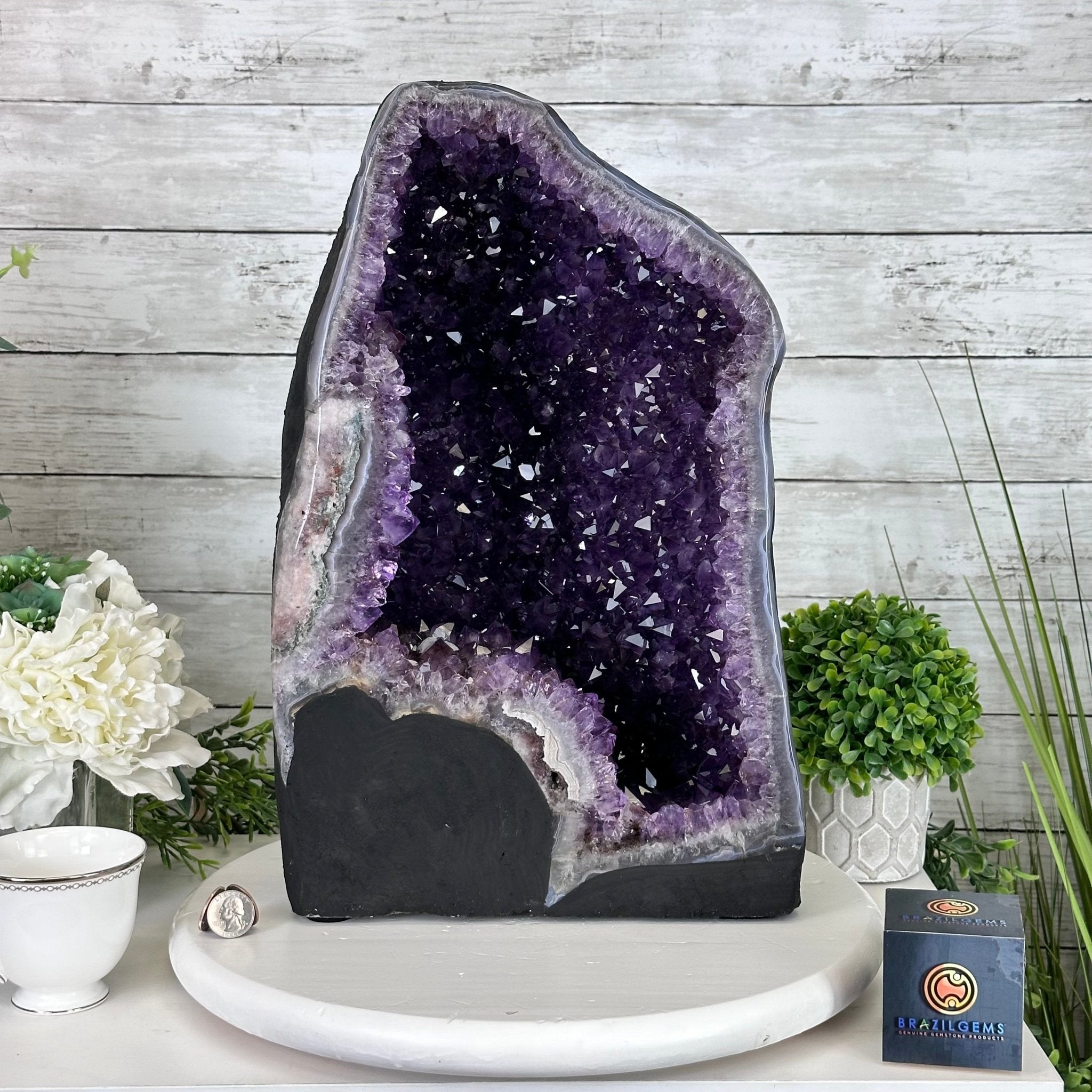 Extra Plus Quality Brazilian Amethyst Cathedral, 47.2 lbs & 17" Tall, Model #5601-1083 by Brazil Gems - Brazil GemsBrazil GemsExtra Plus Quality Brazilian Amethyst Cathedral, 47.2 lbs & 17" Tall, Model #5601-1083 by Brazil GemsCathedrals5601-1083