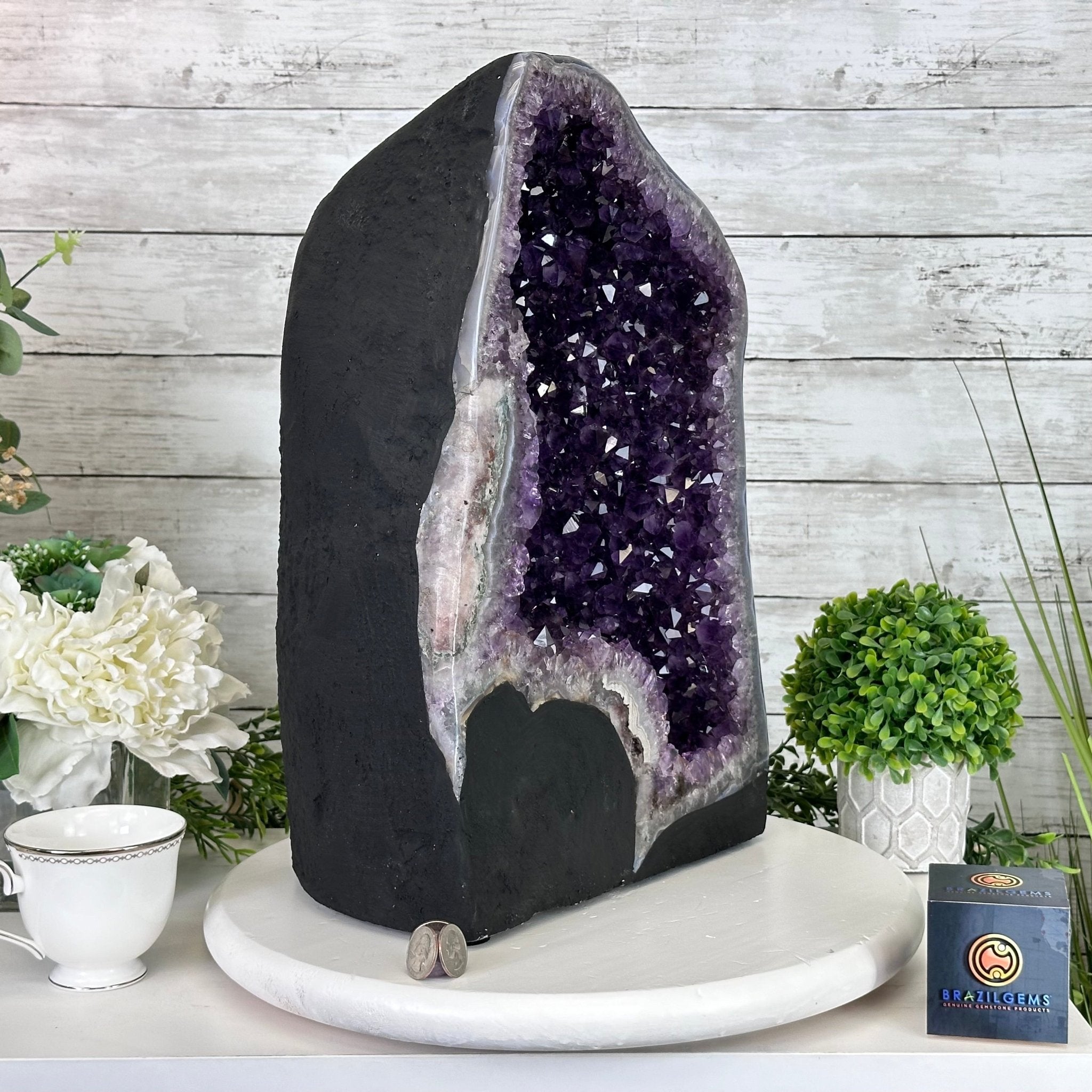 Extra Plus Quality Brazilian Amethyst Cathedral, 47.2 lbs & 17" Tall, Model #5601-1083 by Brazil Gems - Brazil GemsBrazil GemsExtra Plus Quality Brazilian Amethyst Cathedral, 47.2 lbs & 17" Tall, Model #5601-1083 by Brazil GemsCathedrals5601-1083