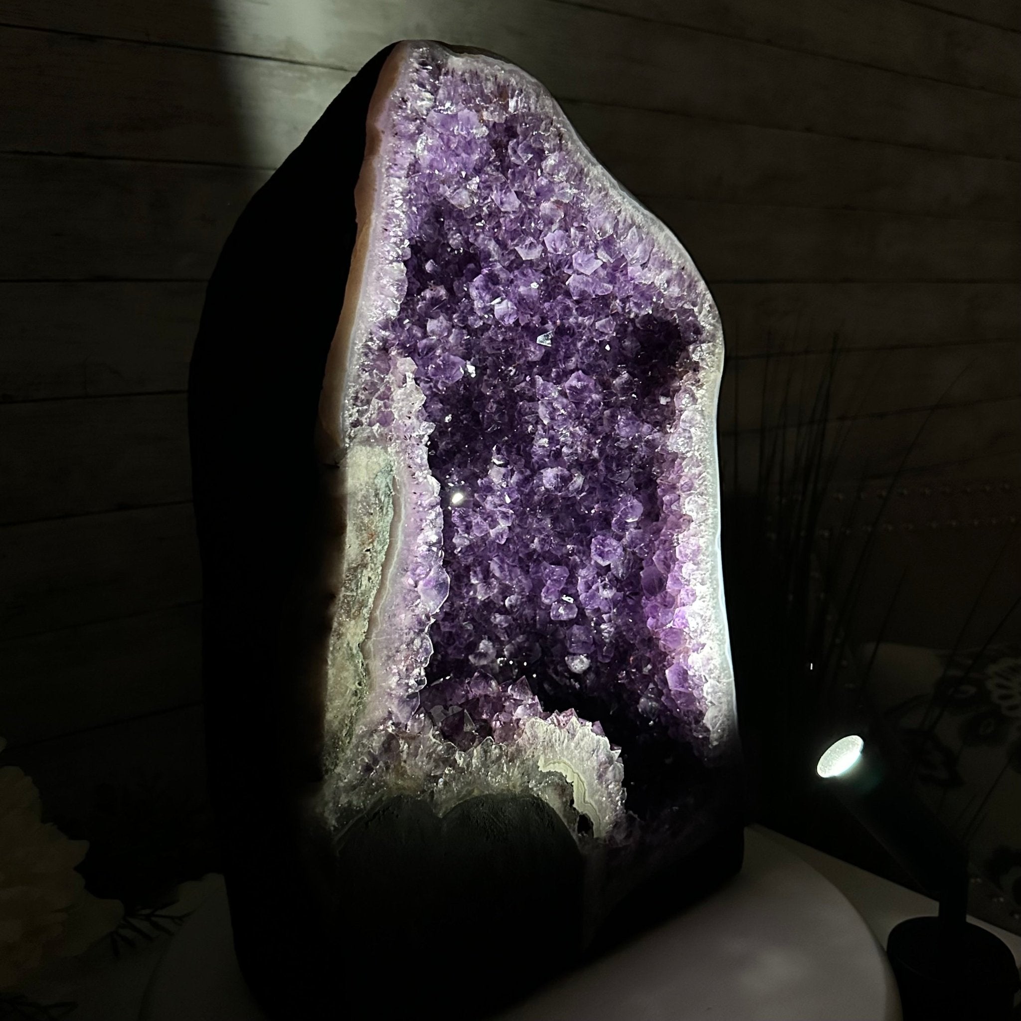 Extra Plus Quality Brazilian Amethyst Cathedral, 47.2 lbs & 17" Tall, Model #5601-1083 by Brazil Gems - Brazil GemsBrazil GemsExtra Plus Quality Brazilian Amethyst Cathedral, 47.2 lbs & 17" Tall, Model #5601-1083 by Brazil GemsCathedrals5601-1083