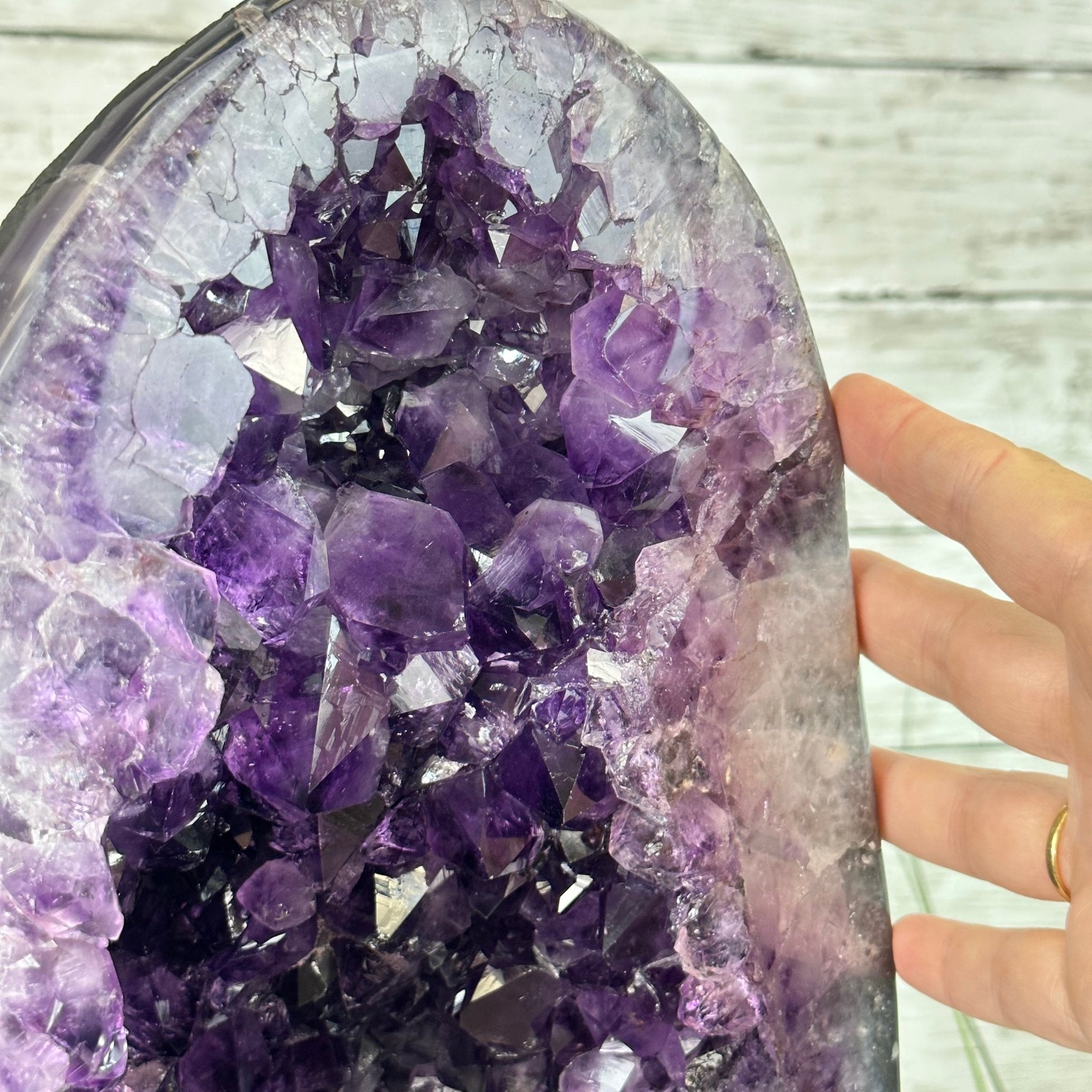 Extra Plus Quality Brazilian Amethyst Cathedral, 51.3 lbs & 20" Tall, Model #5601-0989 by Brazil Gems - Brazil GemsBrazil GemsExtra Plus Quality Brazilian Amethyst Cathedral, 51.3 lbs & 20" Tall, Model #5601-0989 by Brazil GemsCathedrals5601-0989