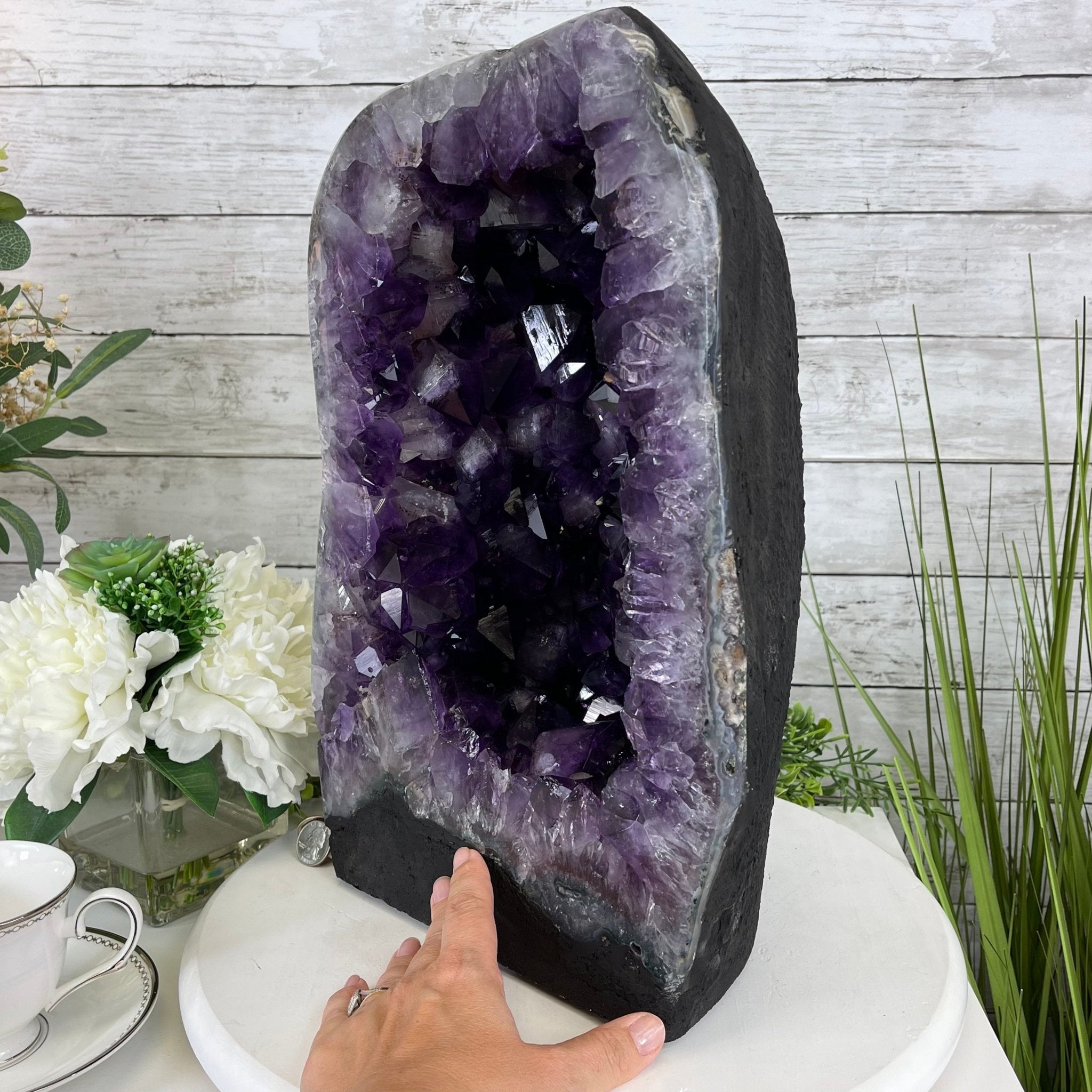 Extra Plus Quality Brazilian Amethyst Cathedral, 53.3 lbs & 16” tall #5601-1165 by Brazil Gems - Brazil GemsBrazil GemsExtra Plus Quality Brazilian Amethyst Cathedral, 53.3 lbs & 16” tall #5601-1165 by Brazil GemsCathedrals5601-1165