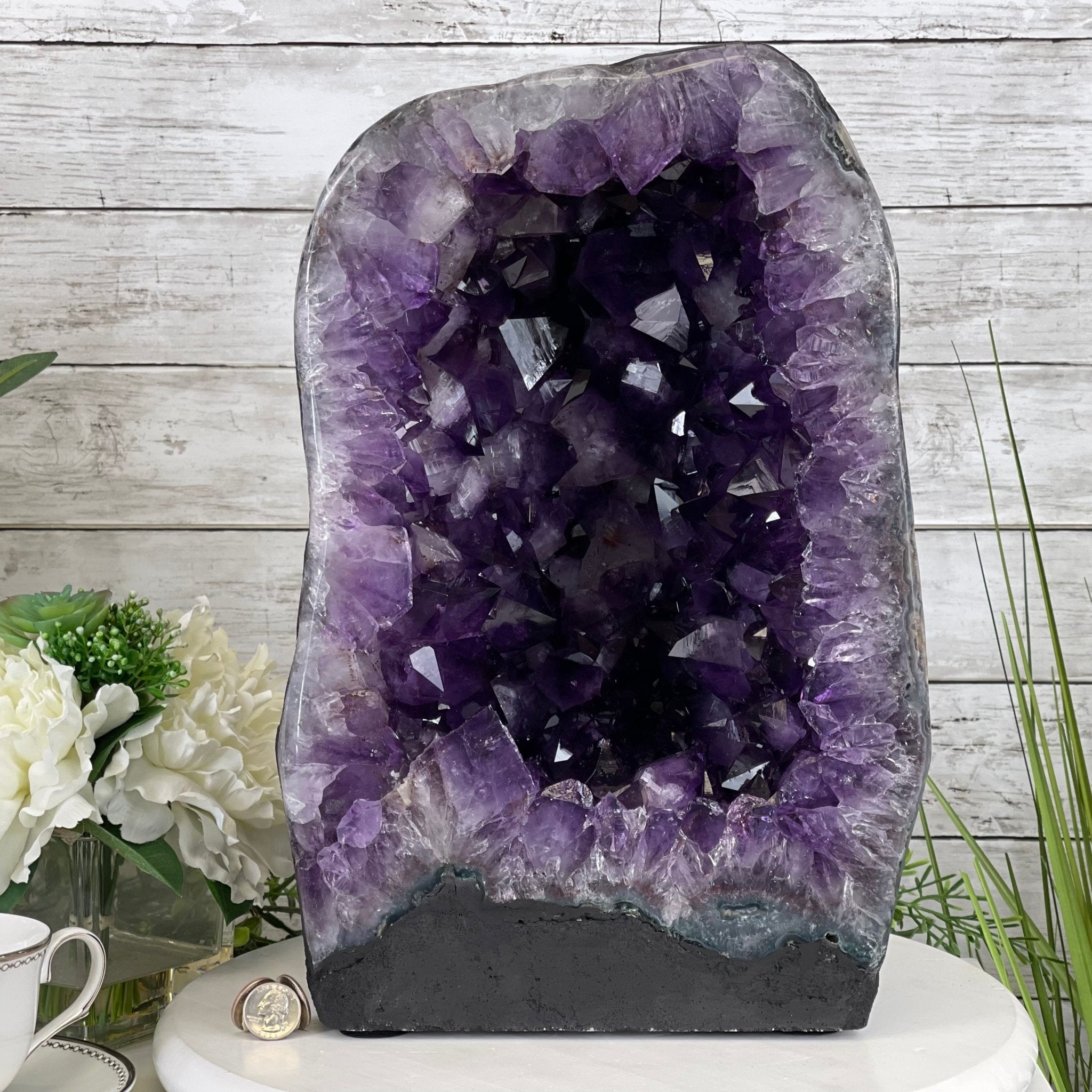 Extra Plus Quality Brazilian Amethyst Cathedral, 53.3 lbs & 16” tall #5601-1165 by Brazil Gems - Brazil GemsBrazil GemsExtra Plus Quality Brazilian Amethyst Cathedral, 53.3 lbs & 16” tall #5601-1165 by Brazil GemsCathedrals5601-1165