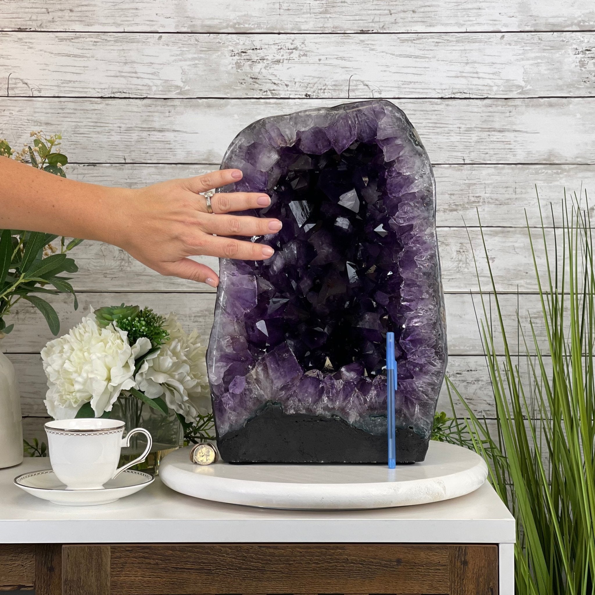 Extra Plus Quality Brazilian Amethyst Cathedral, 53.3 lbs & 16” tall #5601-1165 by Brazil Gems - Brazil GemsBrazil GemsExtra Plus Quality Brazilian Amethyst Cathedral, 53.3 lbs & 16” tall #5601-1165 by Brazil GemsCathedrals5601-1165
