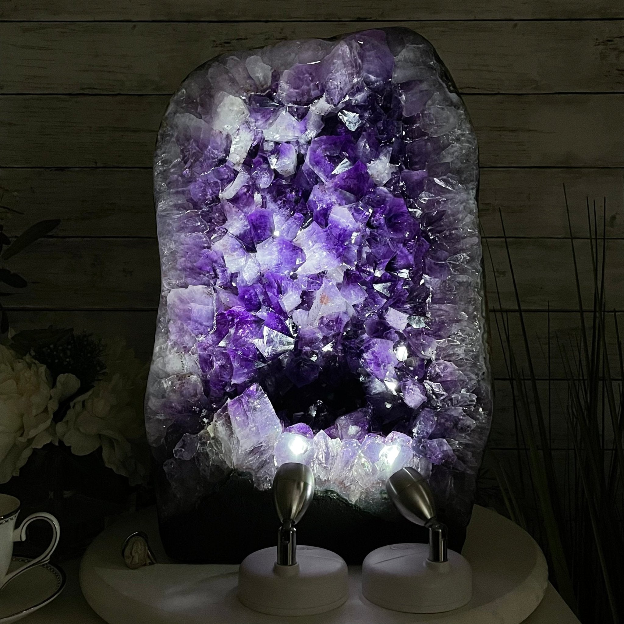 Extra Plus Quality Brazilian Amethyst Cathedral, 53.3 lbs & 16” tall #5601-1165 by Brazil Gems - Brazil GemsBrazil GemsExtra Plus Quality Brazilian Amethyst Cathedral, 53.3 lbs & 16” tall #5601-1165 by Brazil GemsCathedrals5601-1165