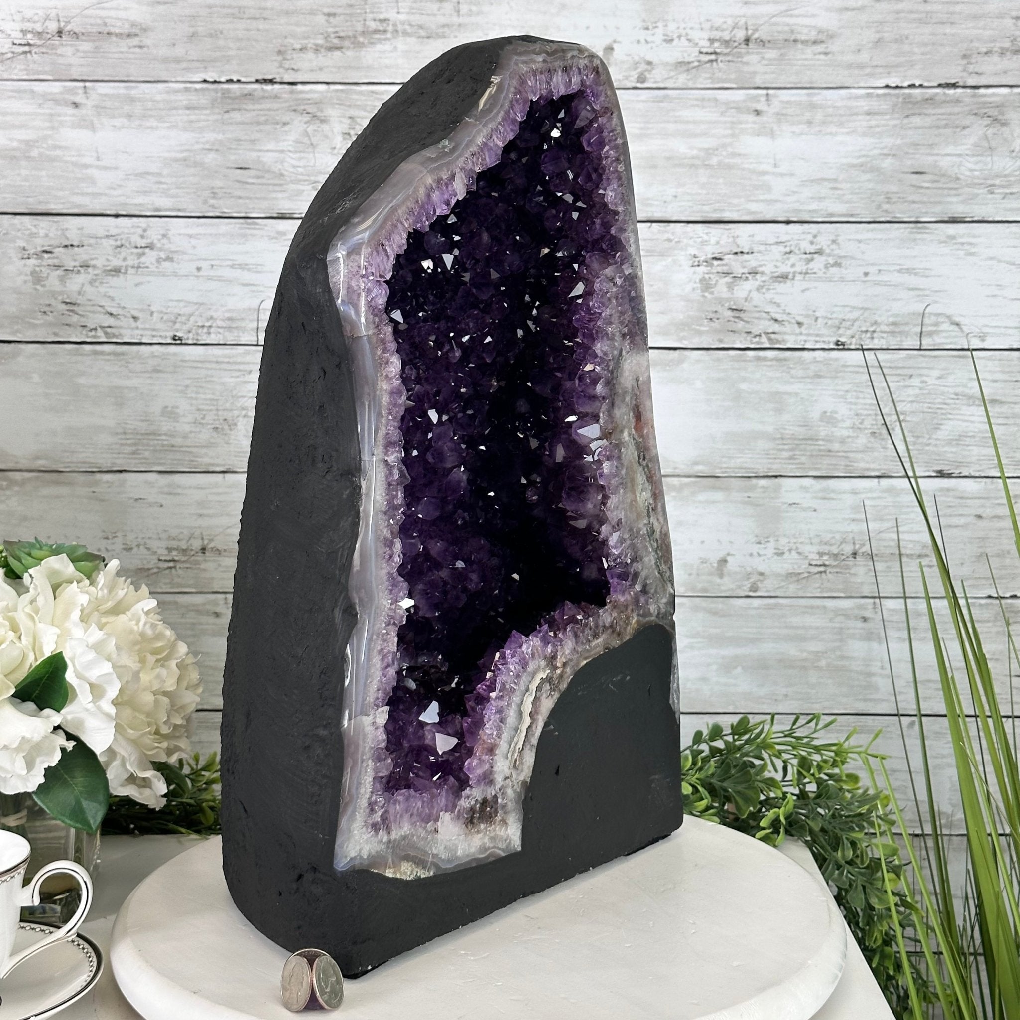 Extra Plus Quality Brazilian Amethyst Cathedral, 53.3 lbs & 17.5" Tall, Model #5601-0990 by Brazil Gems - Brazil GemsBrazil GemsExtra Plus Quality Brazilian Amethyst Cathedral, 53.3 lbs & 17.5" Tall, Model #5601-0990 by Brazil GemsCathedrals5601-0990