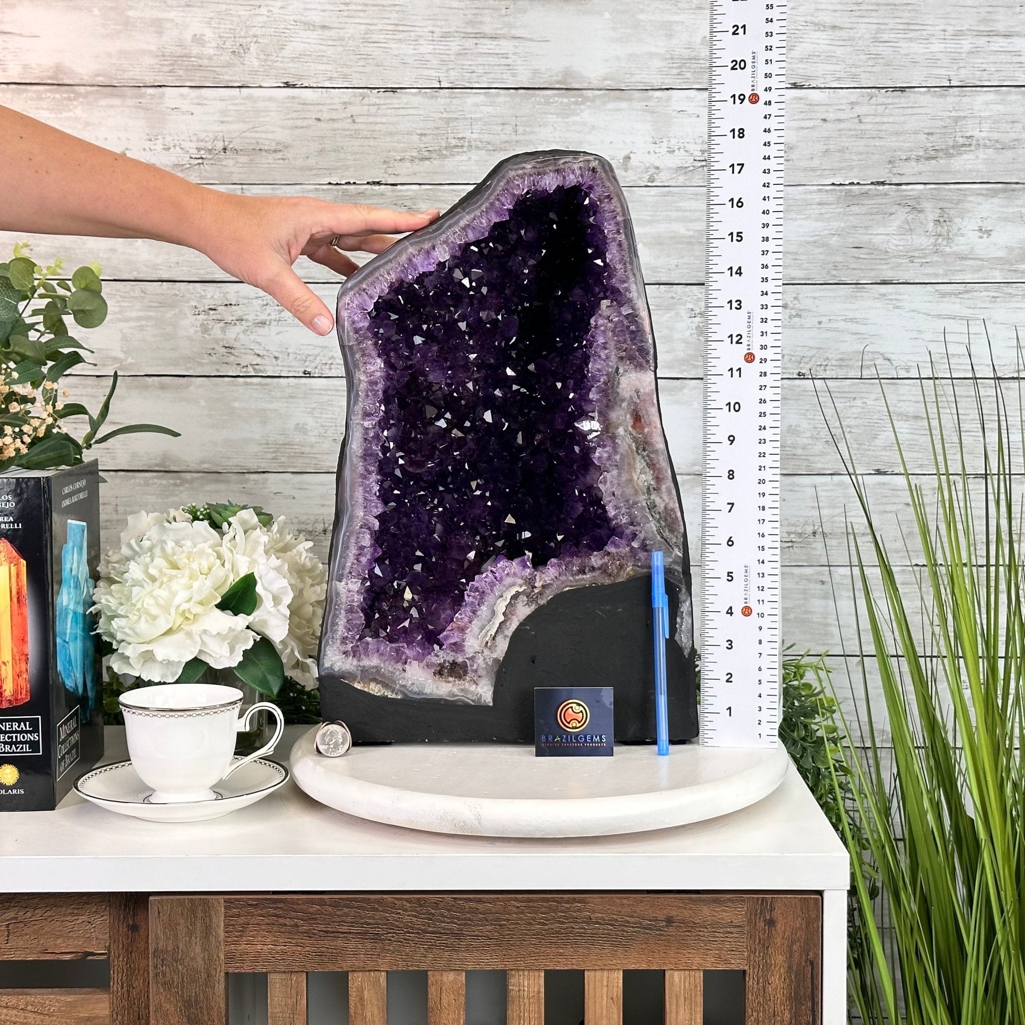 Extra Plus Quality Brazilian Amethyst Cathedral, 53.3 lbs & 17.5" Tall, Model #5601-0990 by Brazil Gems - Brazil GemsBrazil GemsExtra Plus Quality Brazilian Amethyst Cathedral, 53.3 lbs & 17.5" Tall, Model #5601-0990 by Brazil GemsCathedrals5601-0990