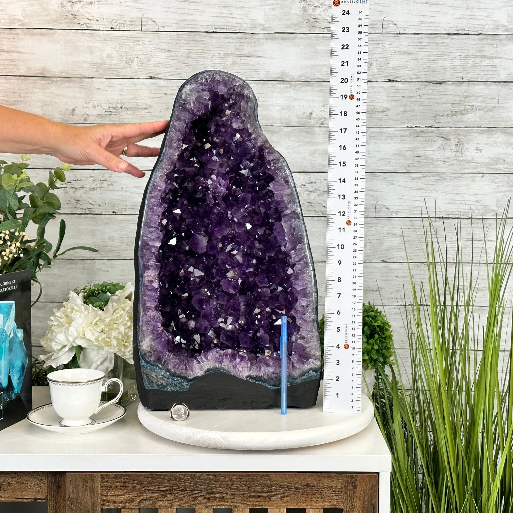 Extra Plus Quality Brazilian Amethyst Cathedral, 53.9 lbs & 20.5" Tall, Model #5601-1085 by Brazil Gems - Brazil GemsBrazil GemsExtra Plus Quality Brazilian Amethyst Cathedral, 53.9 lbs & 20.5" Tall, Model #5601-1085 by Brazil GemsCathedrals5601-1085