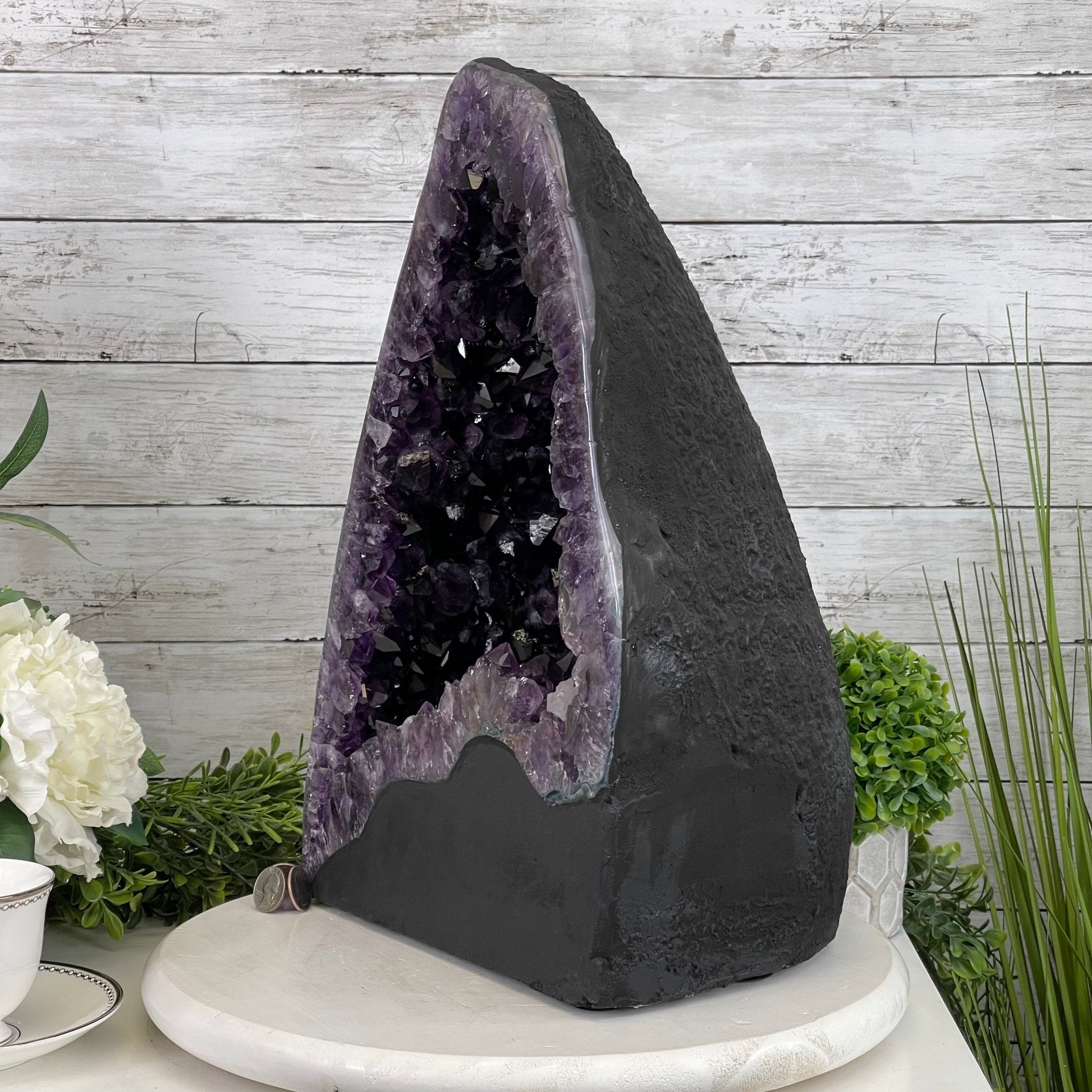 Extra Plus Quality Brazilian Amethyst Cathedral, 55.2 lbs & 17.25" Tall #5601-0851 by Brazil Gems - Brazil GemsBrazil GemsExtra Plus Quality Brazilian Amethyst Cathedral, 55.2 lbs & 17.25" Tall #5601-0851 by Brazil GemsCathedrals5601-0851