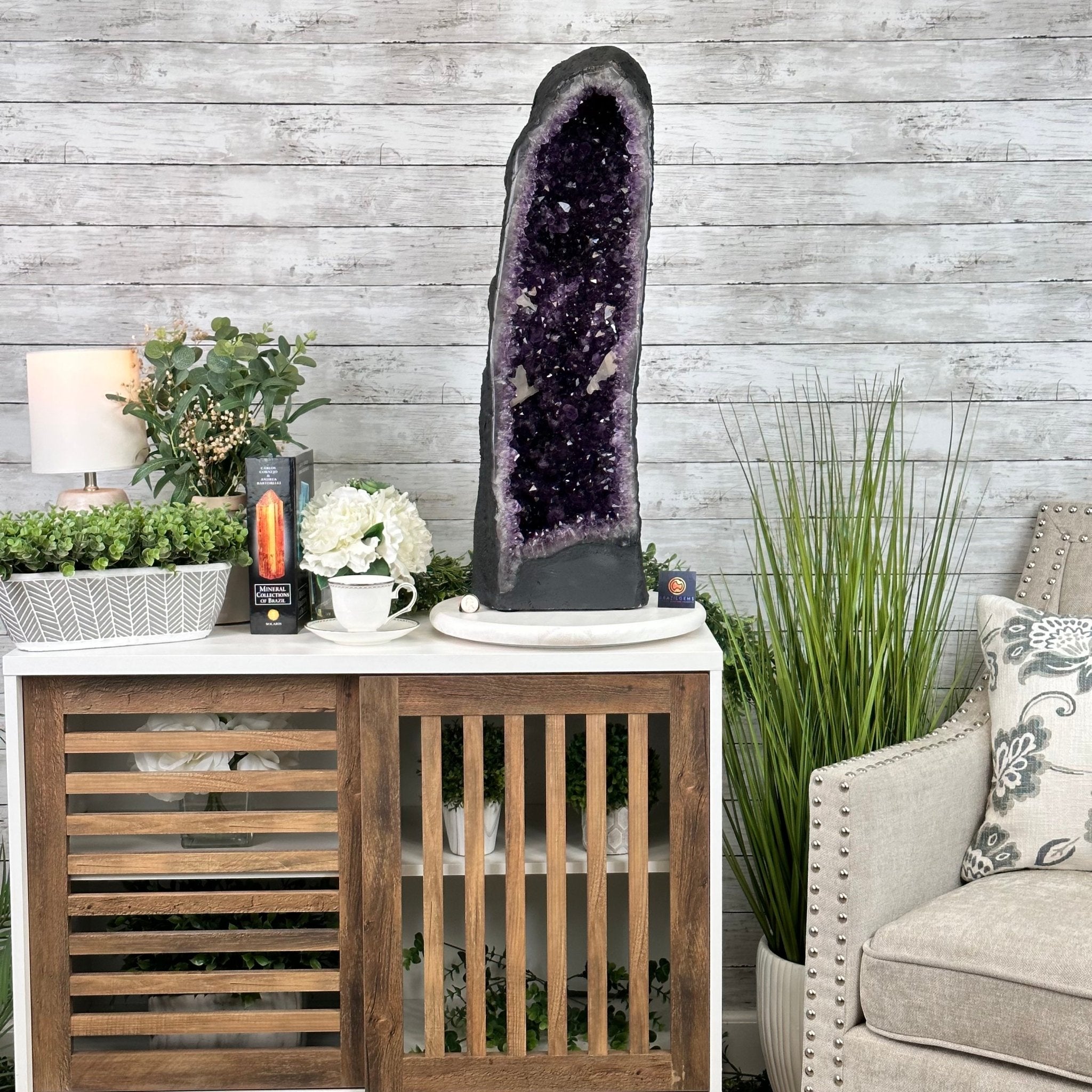 Extra Plus Quality Brazilian Amethyst Cathedral, 60.7 lbs & 29.5" Tall, Model #5601-1294 by Brazil Gems - Brazil GemsBrazil GemsExtra Plus Quality Brazilian Amethyst Cathedral, 60.7 lbs & 29.5" Tall, Model #5601-1294 by Brazil GemsCathedrals5601-1294