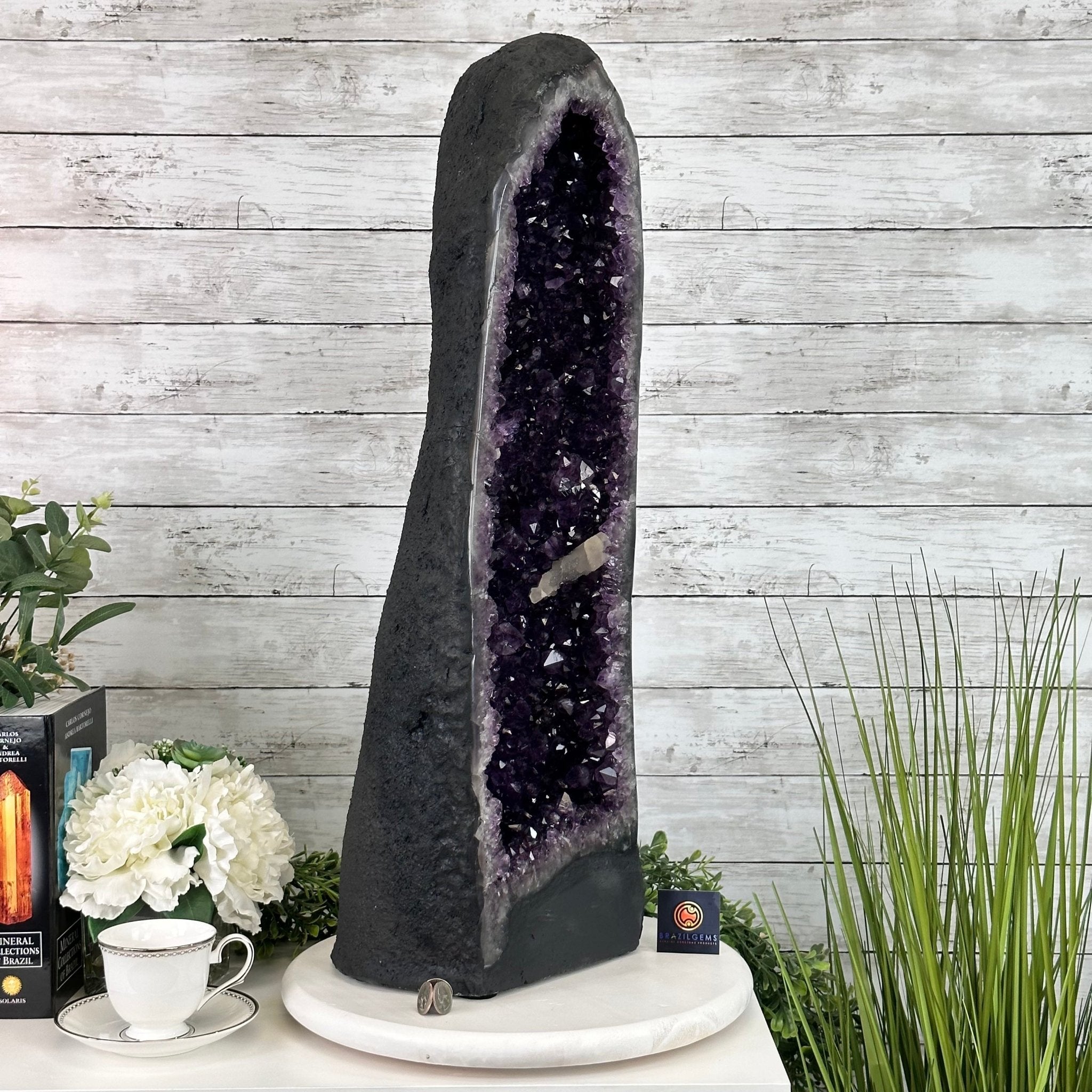 Extra Plus Quality Brazilian Amethyst Cathedral, 60.7 lbs & 29.5" Tall, Model #5601-1294 by Brazil Gems - Brazil GemsBrazil GemsExtra Plus Quality Brazilian Amethyst Cathedral, 60.7 lbs & 29.5" Tall, Model #5601-1294 by Brazil GemsCathedrals5601-1294