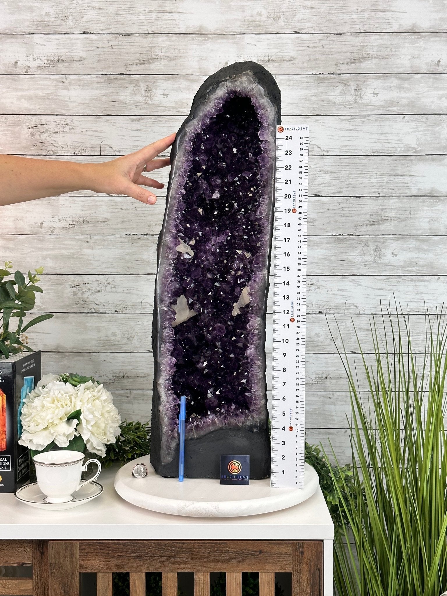 Extra Plus Quality Brazilian Amethyst Cathedral, 60.7 lbs & 29.5" Tall, Model #5601-1294 by Brazil Gems - Brazil GemsBrazil GemsExtra Plus Quality Brazilian Amethyst Cathedral, 60.7 lbs & 29.5" Tall, Model #5601-1294 by Brazil GemsCathedrals5601-1294