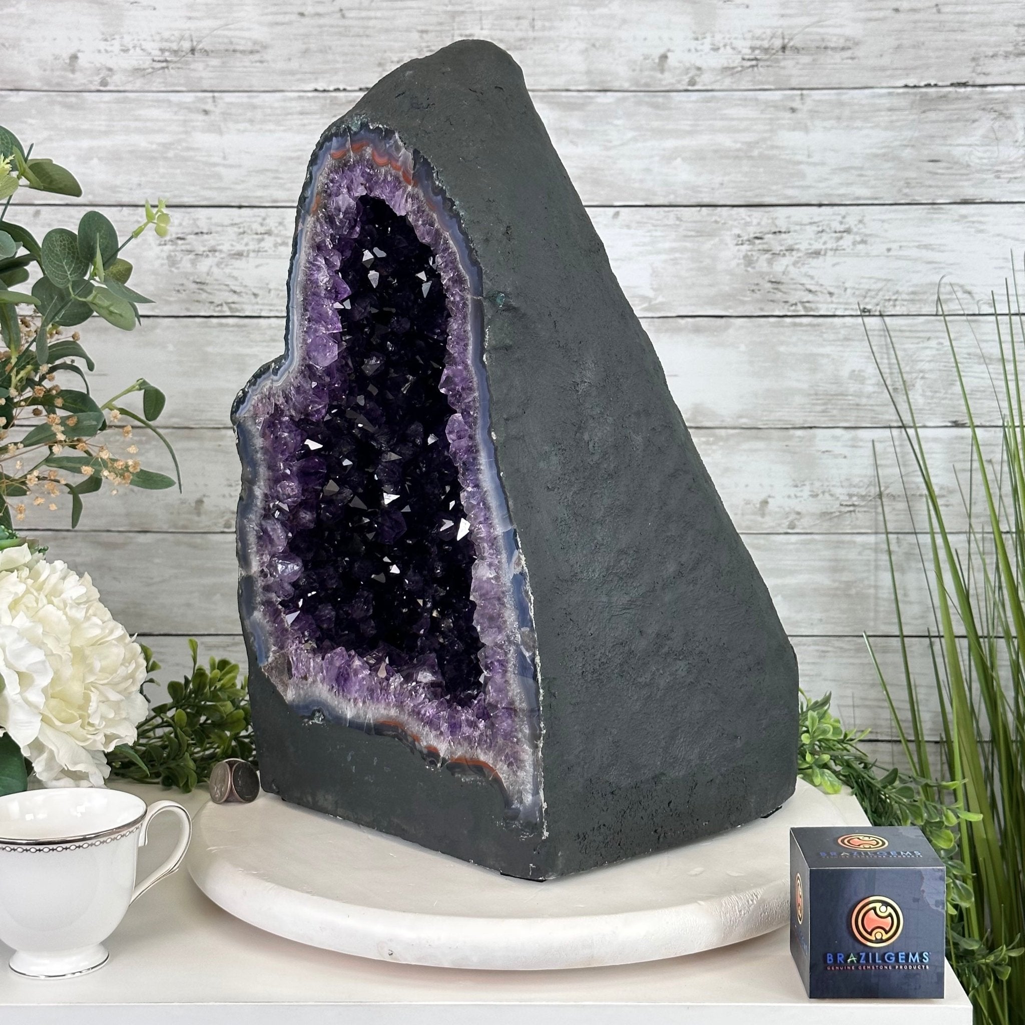 Extra Plus Quality Brazilian Amethyst Cathedral, 62 lbs & 16.75" Tall, Model #5601-0881 by Brazil Gems - Brazil GemsBrazil GemsExtra Plus Quality Brazilian Amethyst Cathedral, 62 lbs & 16.75" Tall, Model #5601-0881 by Brazil GemsCathedrals5601-0881