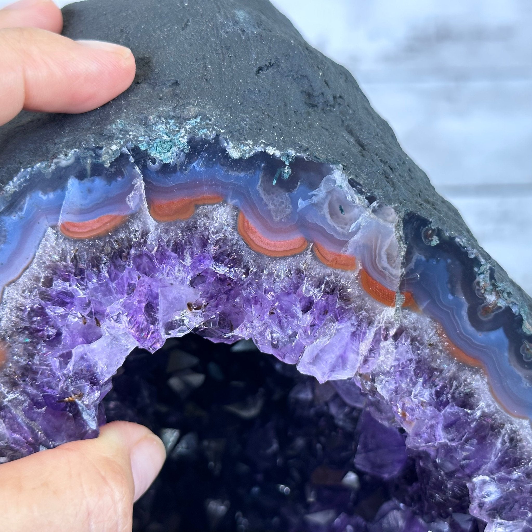 Extra Plus Quality Brazilian Amethyst Cathedral, 62 lbs & 16.75" Tall, Model #5601-0881 by Brazil Gems - Brazil GemsBrazil GemsExtra Plus Quality Brazilian Amethyst Cathedral, 62 lbs & 16.75" Tall, Model #5601-0881 by Brazil GemsCathedrals5601-0881