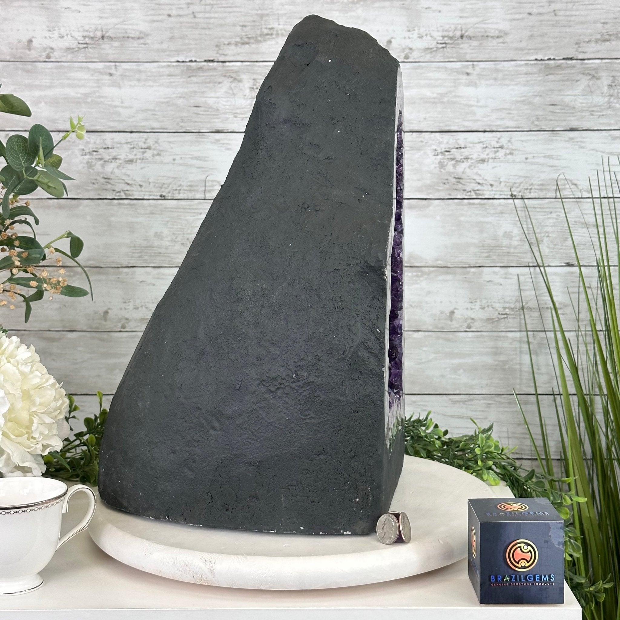 Extra Plus Quality Brazilian Amethyst Cathedral, 62 lbs & 16.75" Tall, Model #5601-0881 by Brazil Gems - Brazil GemsBrazil GemsExtra Plus Quality Brazilian Amethyst Cathedral, 62 lbs & 16.75" Tall, Model #5601-0881 by Brazil GemsCathedrals5601-0881