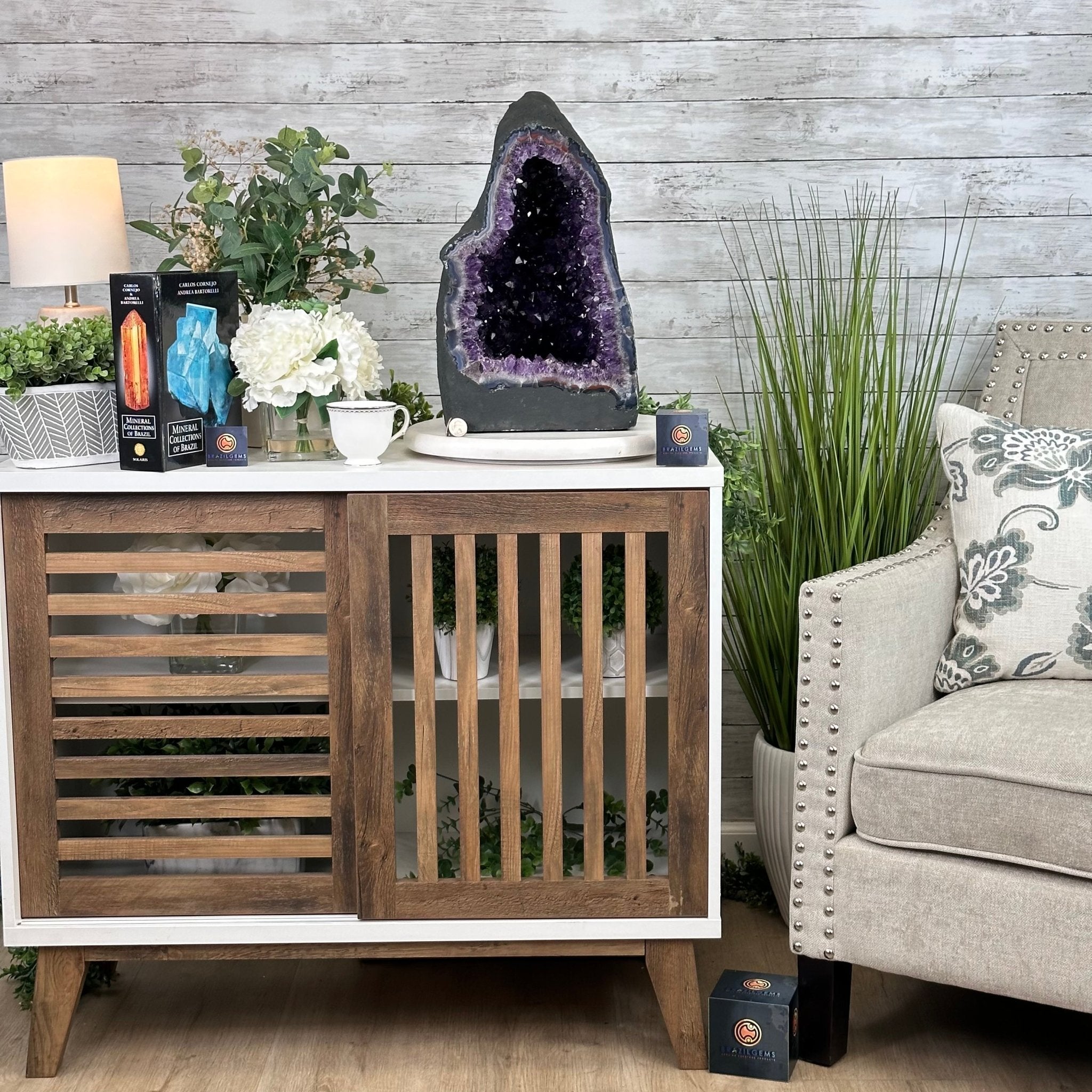 Extra Plus Quality Brazilian Amethyst Cathedral, 62 lbs & 16.75" Tall, Model #5601-0881 by Brazil Gems - Brazil GemsBrazil GemsExtra Plus Quality Brazilian Amethyst Cathedral, 62 lbs & 16.75" Tall, Model #5601-0881 by Brazil GemsCathedrals5601-0881