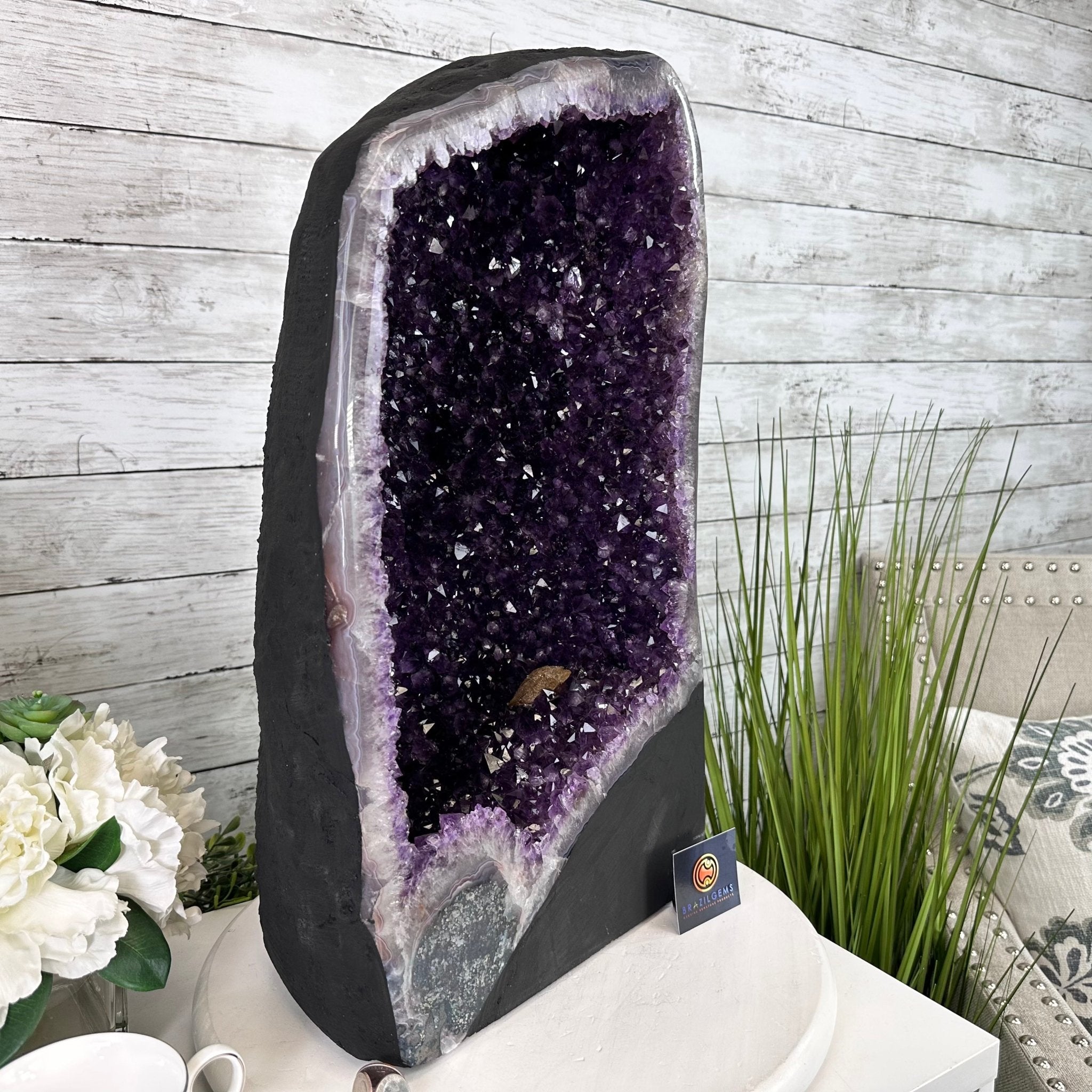 Extra Plus Quality Brazilian Amethyst Cathedral, 62.5 lbs & 21" Tall, Model #5601-0991 by Brazil Gems - Brazil GemsBrazil GemsExtra Plus Quality Brazilian Amethyst Cathedral, 62.5 lbs & 21" Tall, Model #5601-0991 by Brazil GemsCathedrals5601-0991