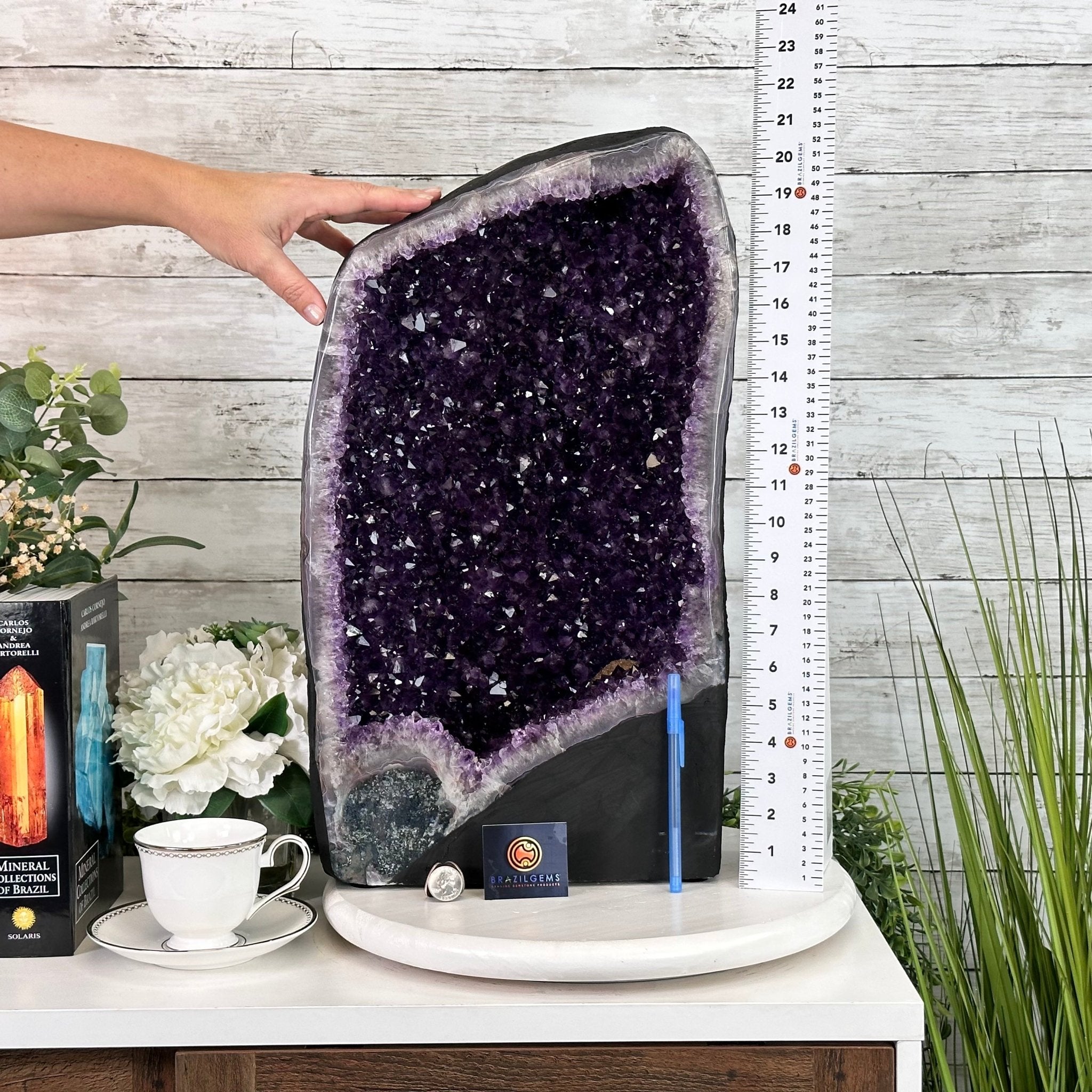 Extra Plus Quality Brazilian Amethyst Cathedral, 62.5 lbs & 21" Tall, Model #5601-0991 by Brazil Gems - Brazil GemsBrazil GemsExtra Plus Quality Brazilian Amethyst Cathedral, 62.5 lbs & 21" Tall, Model #5601-0991 by Brazil GemsCathedrals5601-0991