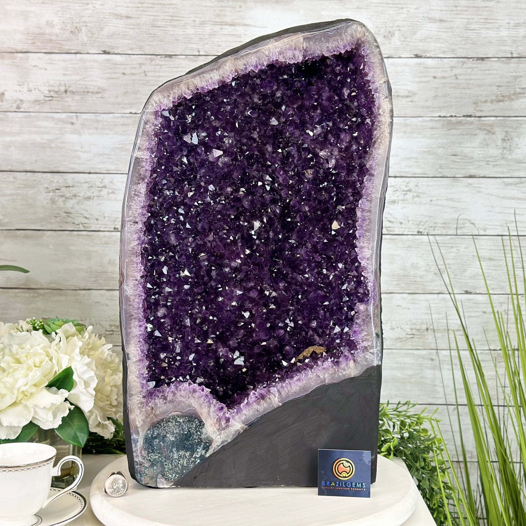 Extra Plus Quality Brazilian Amethyst Cathedral, 62.5 lbs & 21" Tall, Model #5601-0991 by Brazil Gems - Brazil GemsBrazil GemsExtra Plus Quality Brazilian Amethyst Cathedral, 62.5 lbs & 21" Tall, Model #5601-0991 by Brazil GemsCathedrals5601-0991