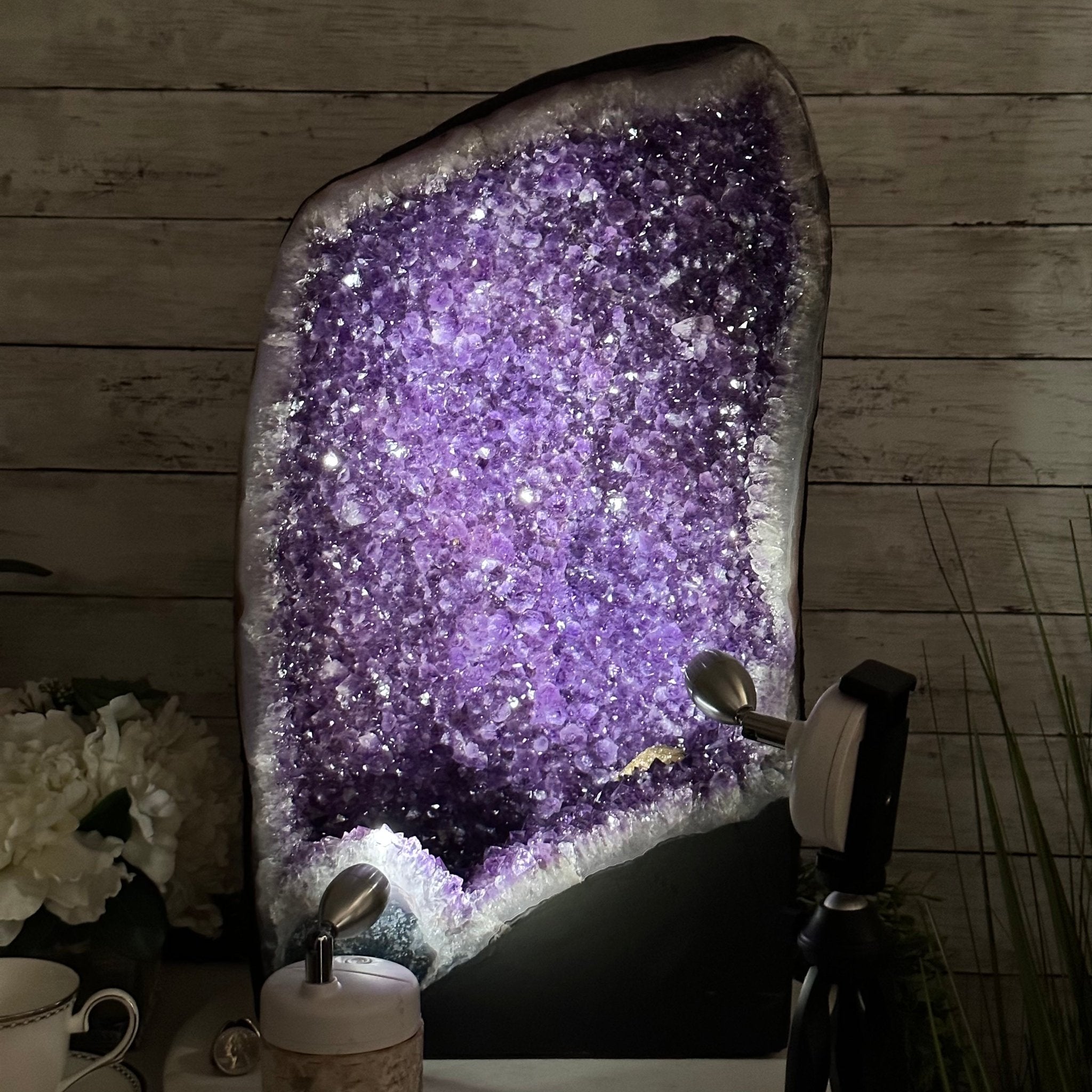 Extra Plus Quality Brazilian Amethyst Cathedral, 62.5 lbs & 21" Tall, Model #5601-0991 by Brazil Gems - Brazil GemsBrazil GemsExtra Plus Quality Brazilian Amethyst Cathedral, 62.5 lbs & 21" Tall, Model #5601-0991 by Brazil GemsCathedrals5601-0991