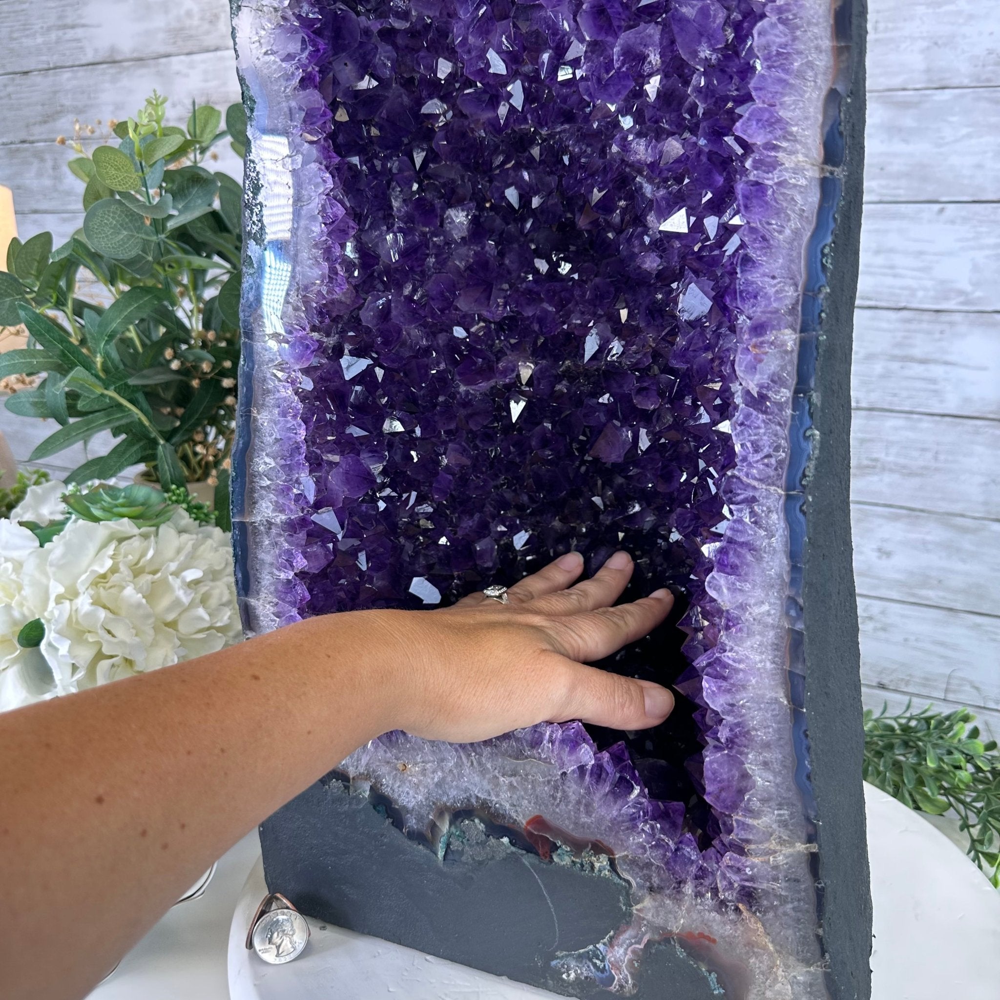 Extra Plus Quality Brazilian Amethyst Cathedral, 72.8 lbs & 21.25" Tall, Model #5601-0883 by Brazil Gems - Brazil GemsBrazil GemsExtra Plus Quality Brazilian Amethyst Cathedral, 72.8 lbs & 21.25" Tall, Model #5601-0883 by Brazil GemsCathedrals5601-0883