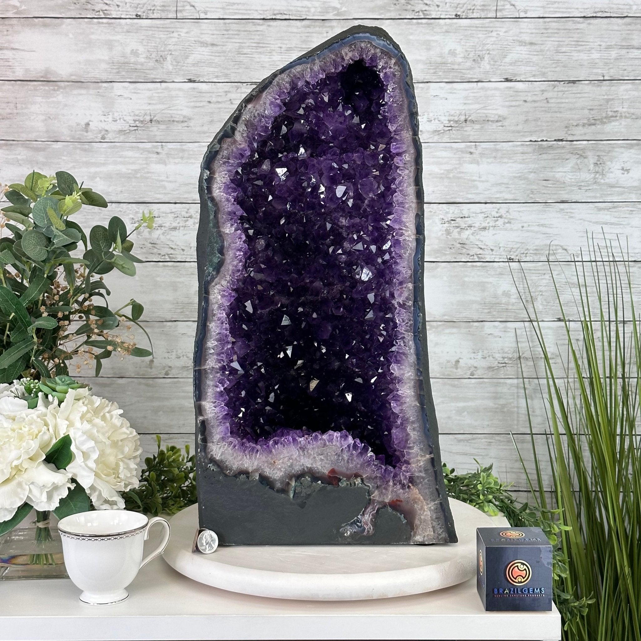 Extra Plus Quality Brazilian Amethyst Cathedral, 72.8 lbs & 21.25" Tall, Model #5601-0883 by Brazil Gems - Brazil GemsBrazil GemsExtra Plus Quality Brazilian Amethyst Cathedral, 72.8 lbs & 21.25" Tall, Model #5601-0883 by Brazil GemsCathedrals5601-0883