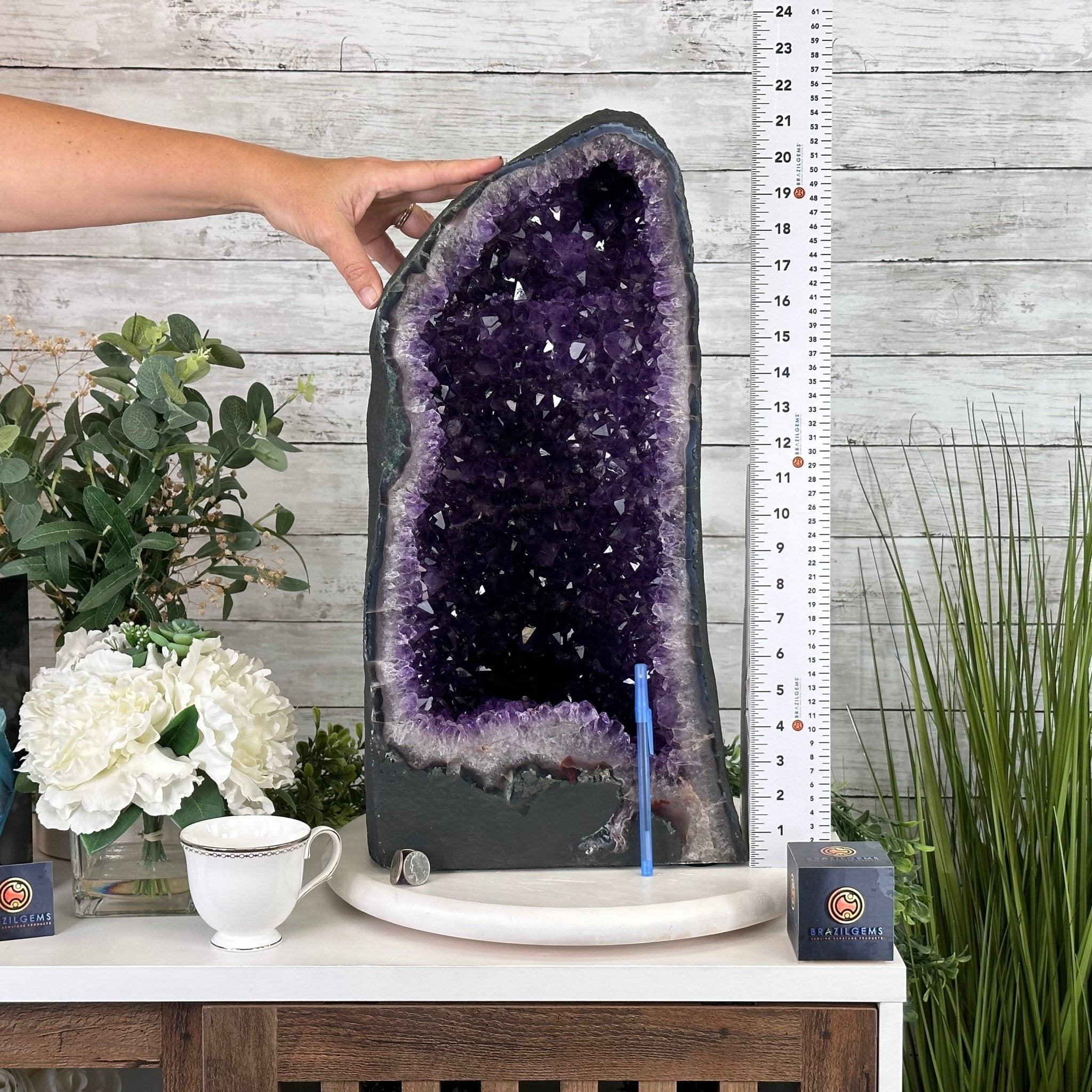Extra Plus Quality Brazilian Amethyst Cathedral, 72.8 lbs & 21.25" Tall, Model #5601-0883 by Brazil Gems - Brazil GemsBrazil GemsExtra Plus Quality Brazilian Amethyst Cathedral, 72.8 lbs & 21.25" Tall, Model #5601-0883 by Brazil GemsCathedrals5601-0883