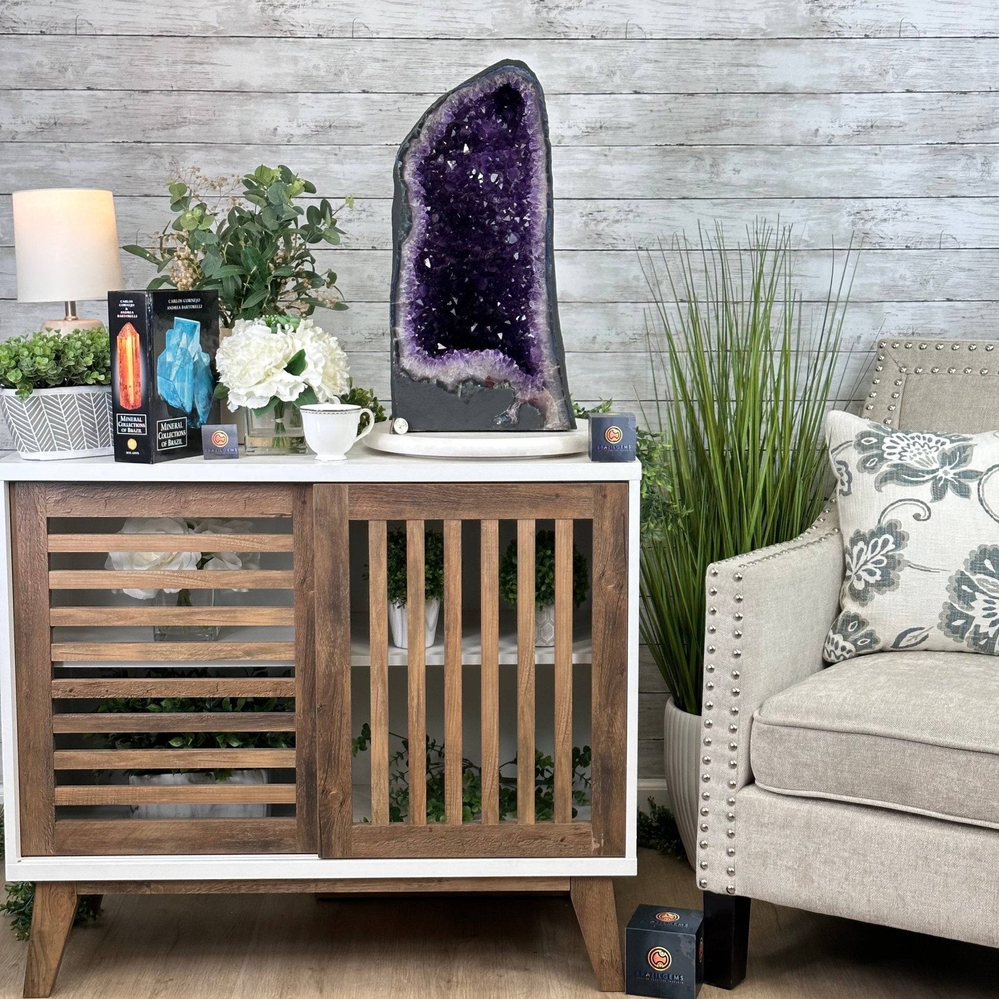 Extra Plus Quality Brazilian Amethyst Cathedral, 72.8 lbs & 21.25" Tall, Model #5601-0883 by Brazil Gems - Brazil GemsBrazil GemsExtra Plus Quality Brazilian Amethyst Cathedral, 72.8 lbs & 21.25" Tall, Model #5601-0883 by Brazil GemsCathedrals5601-0883