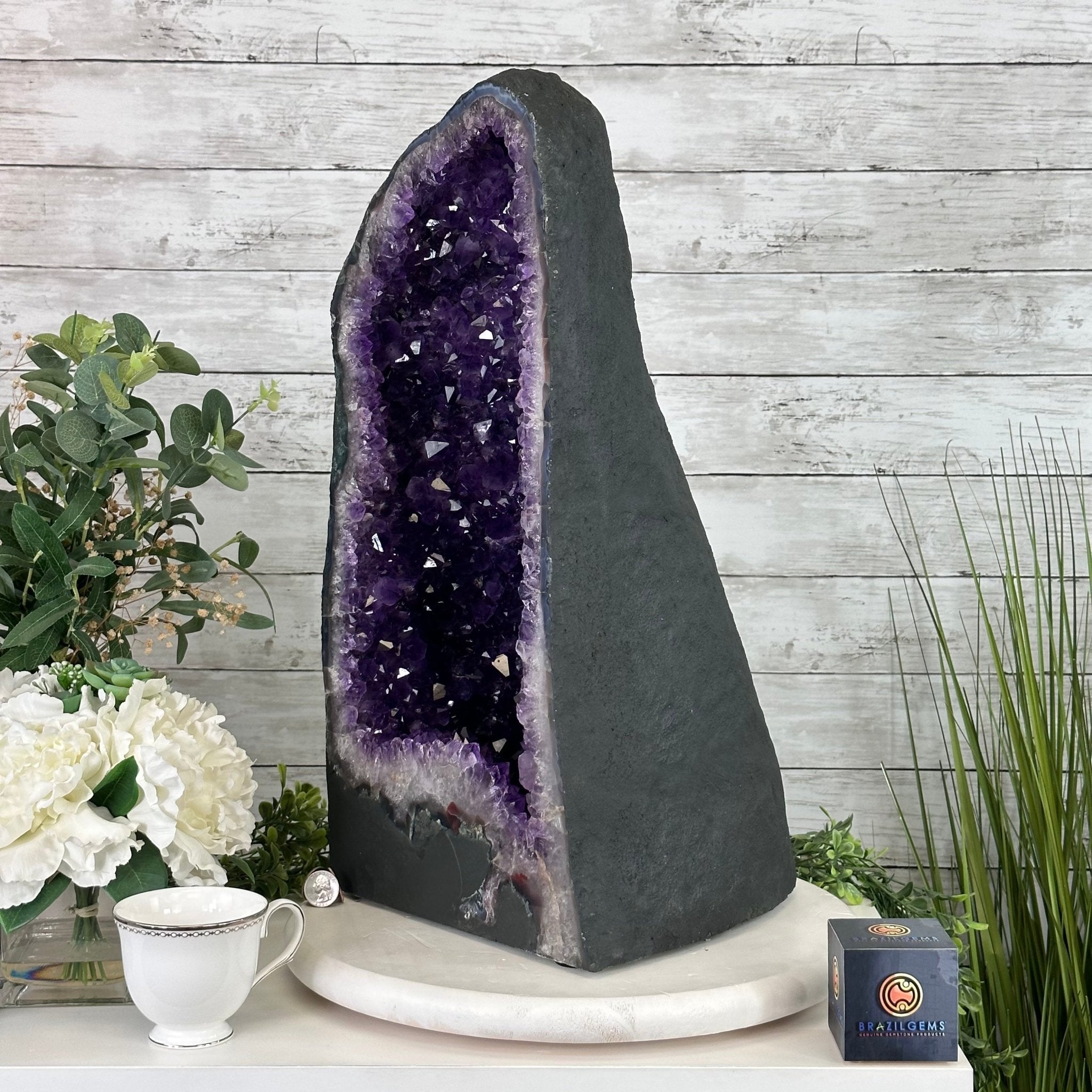 Extra Plus Quality Brazilian Amethyst Cathedral, 72.8 lbs & 21.25" Tall, Model #5601-0883 by Brazil Gems - Brazil GemsBrazil GemsExtra Plus Quality Brazilian Amethyst Cathedral, 72.8 lbs & 21.25" Tall, Model #5601-0883 by Brazil GemsCathedrals5601-0883